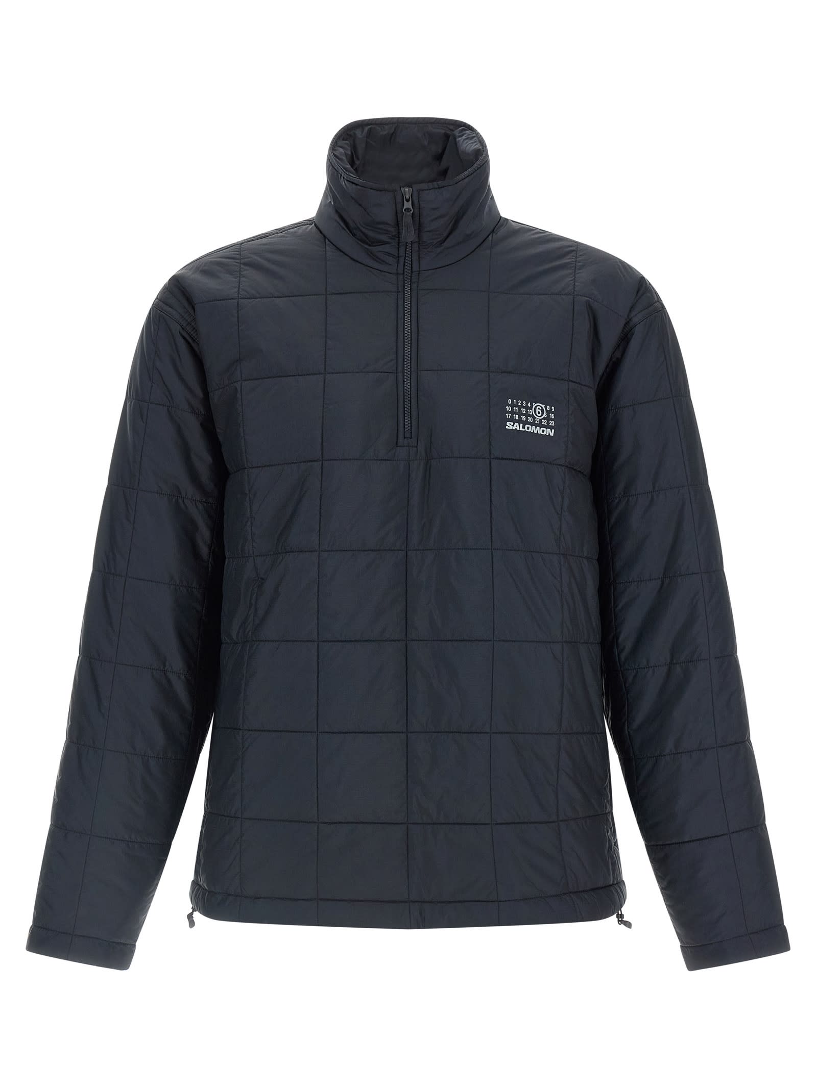 Mm6 Maison Margiela Salomon Collaboration High Collar Quilted Jacket In Blue