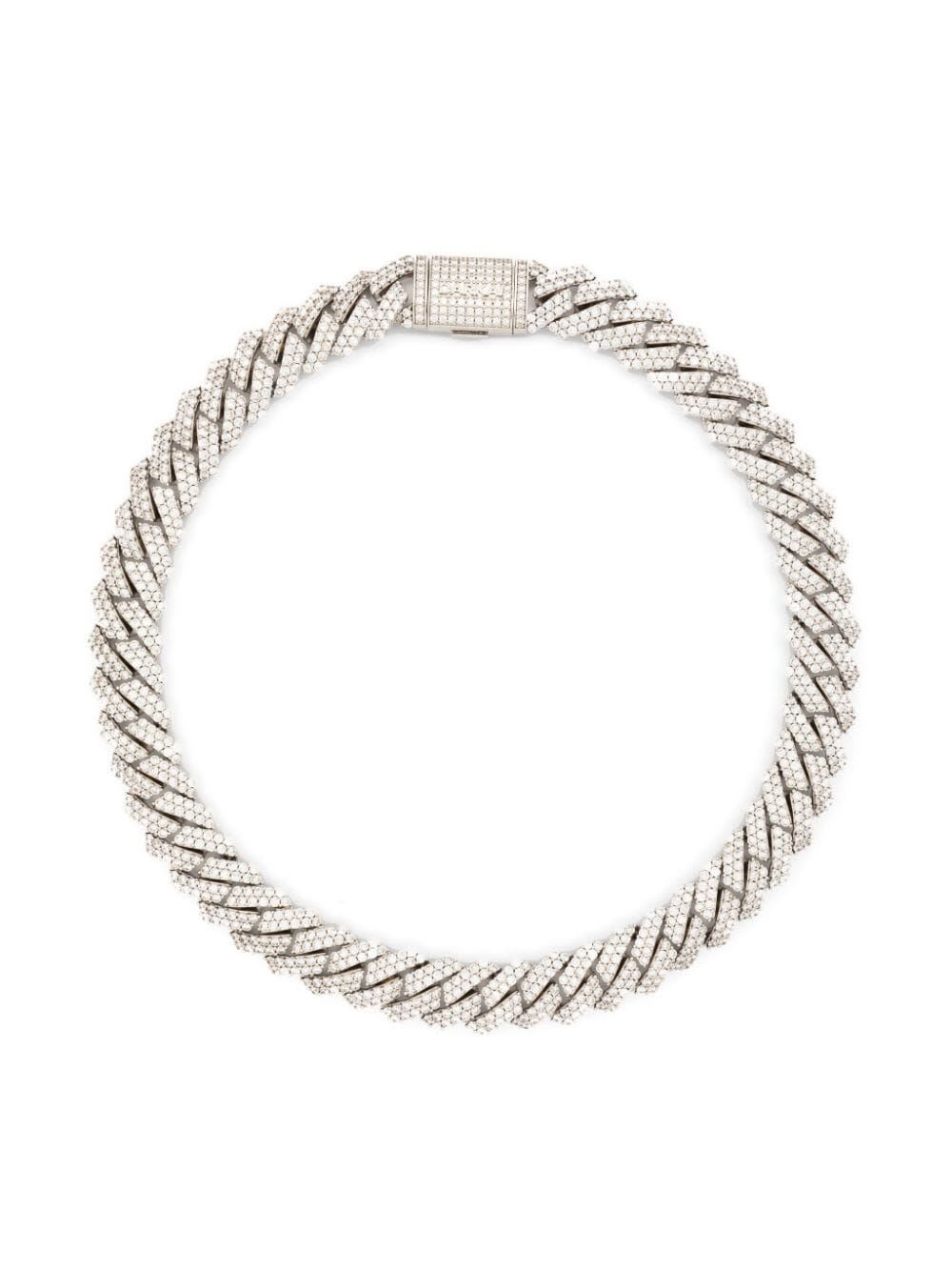 Shop Darkai White Prong Pave Necklace In Bbdil White