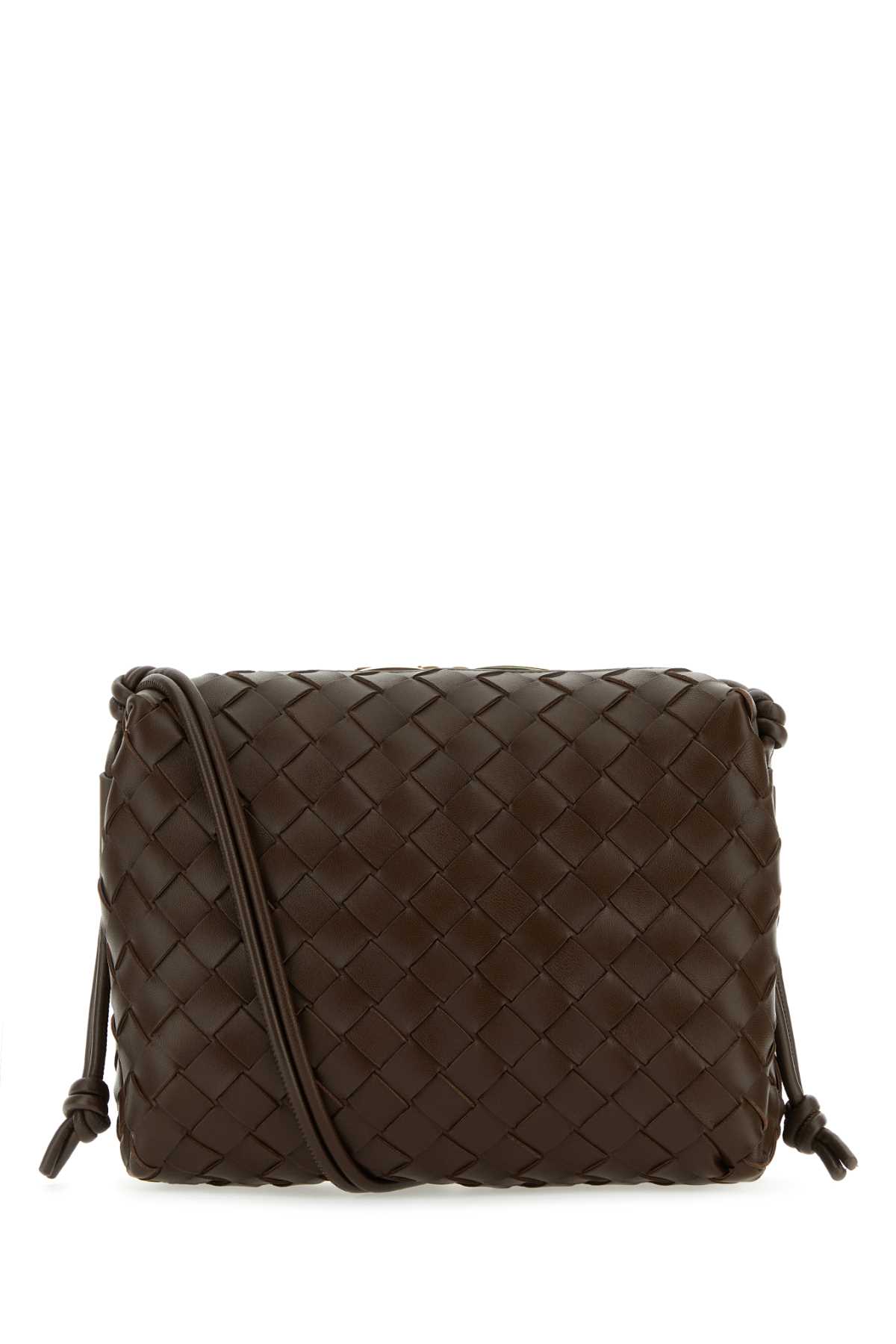 Shop Bottega Veneta Brown Leather Small Loop Crossbody Bag
