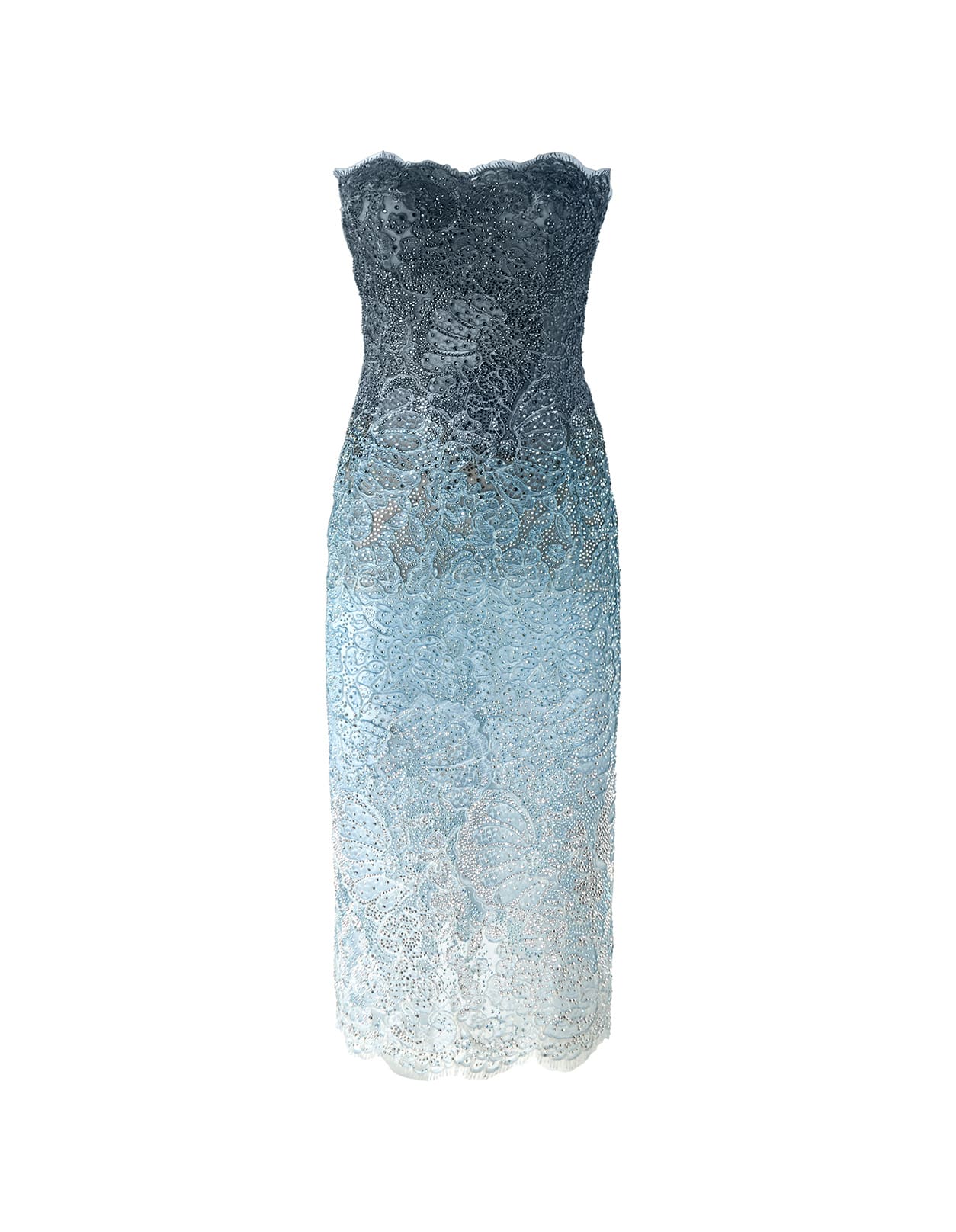 Ermanno Scervino Blue Lace Bustier Dress