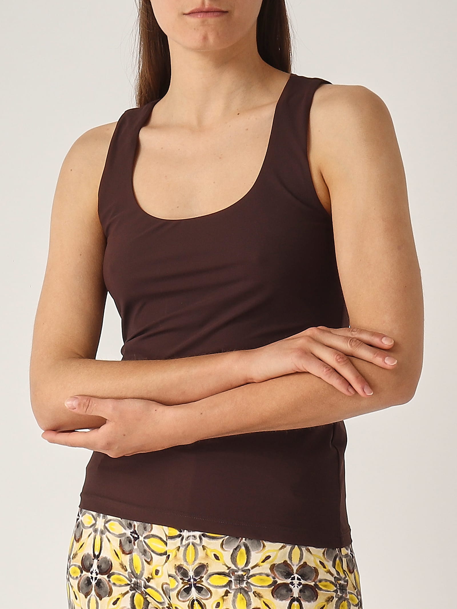 Maliparmi Top Soft Jersey Top-wear In Brown