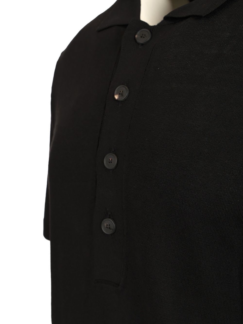 Shop Tagliatore Silk And Viscose Polo In Black