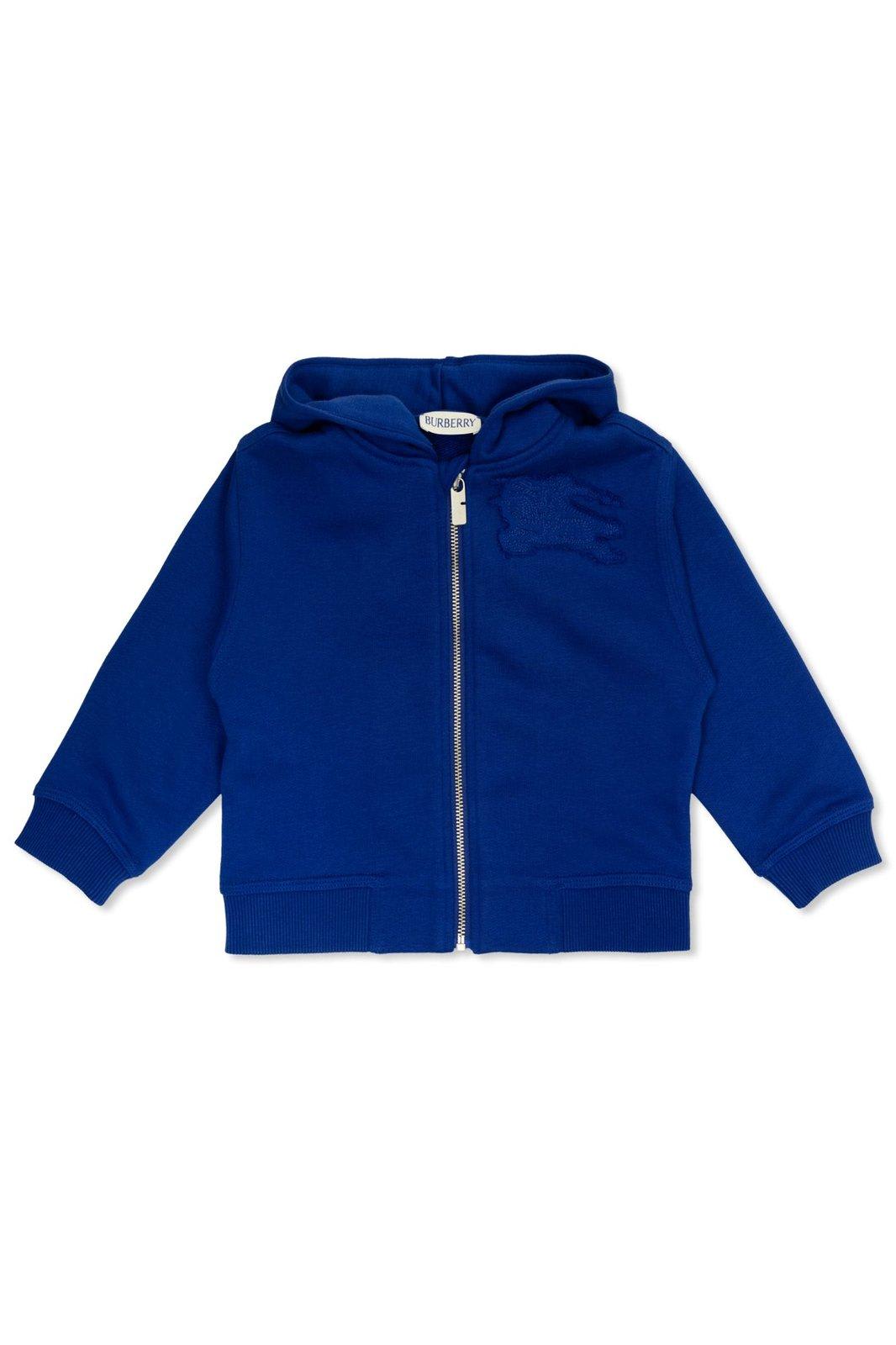 Burberry Baby Boys Blue Cotton Hoodie In Blue