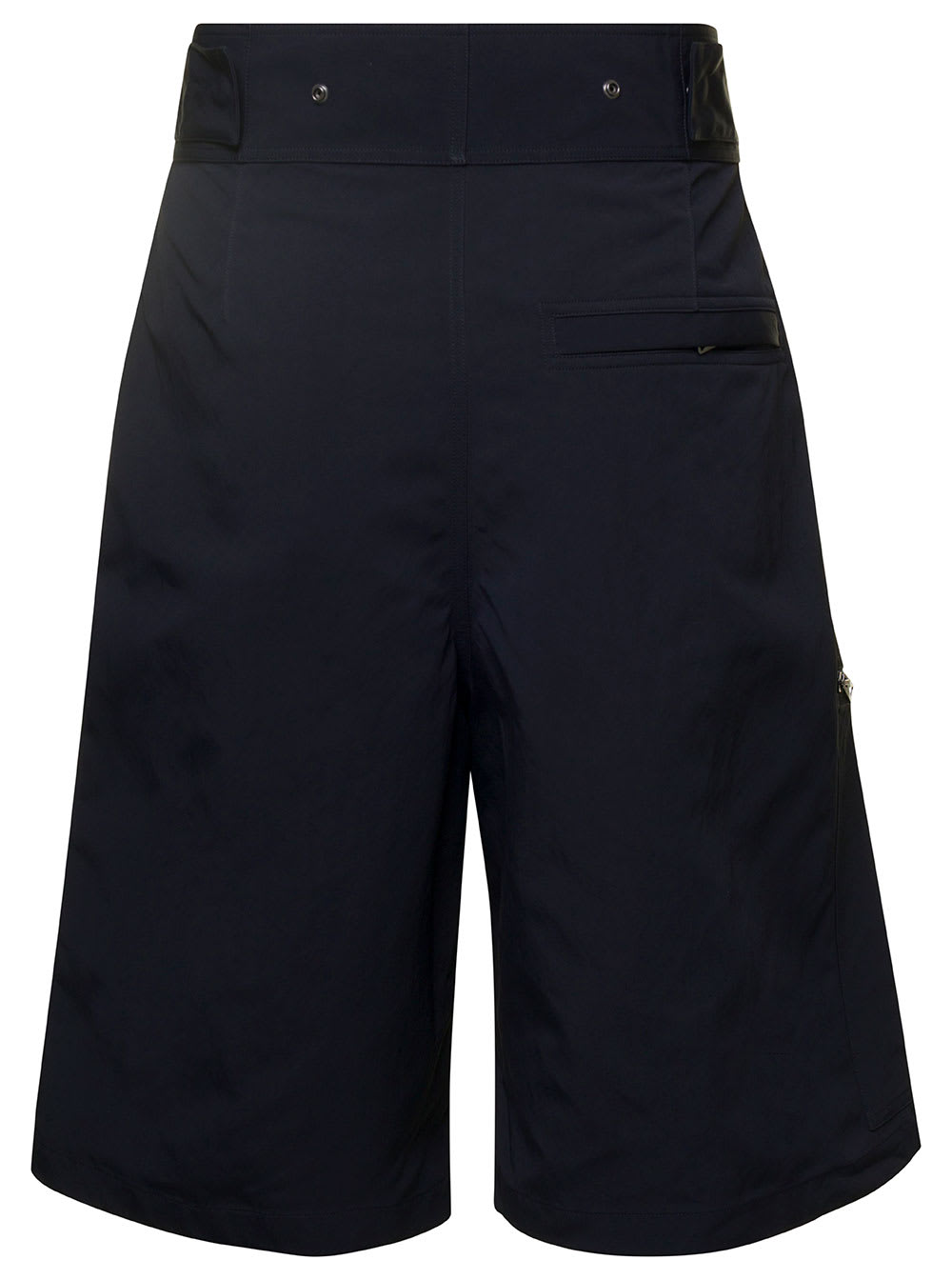 Bottega Veneta Black Bermuda Shorts With Zip Pockets Black In Polyamide Man In Midnight Blue