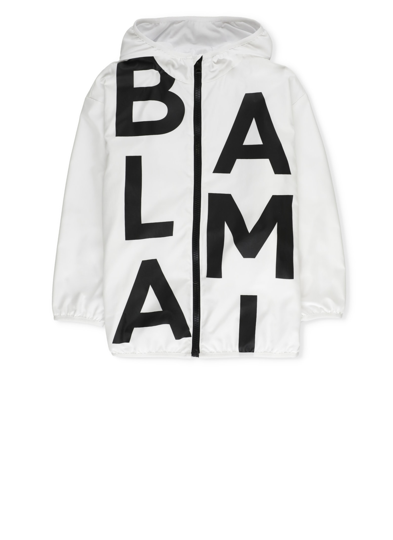 Shop Balmain Jacket With Logo In White