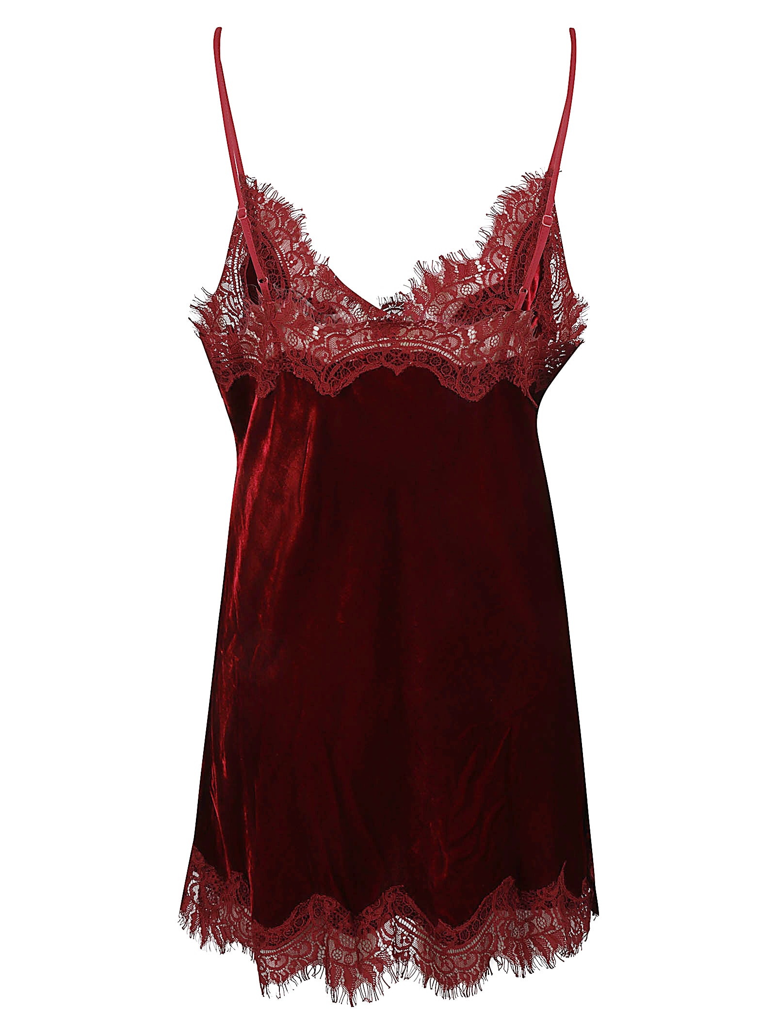 Shop Gold Hawk Fringed Lace Dress In Dahlia Red