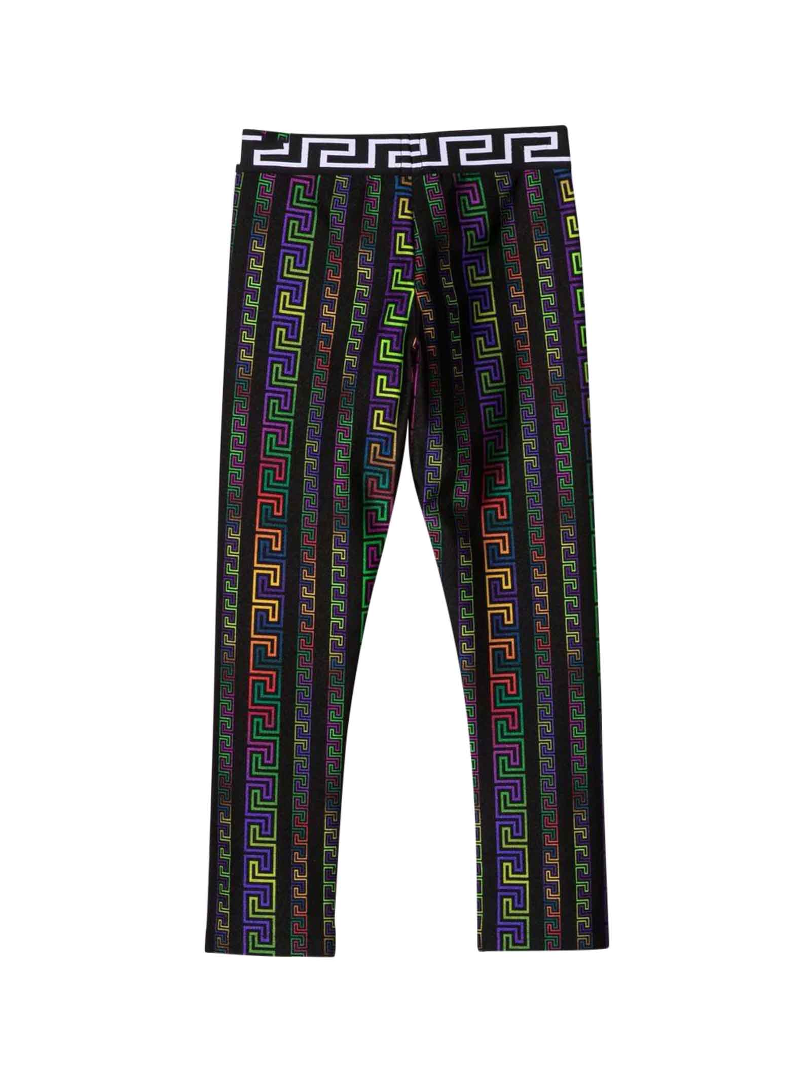 Shop Versace Young Multicolored Girls Leggings
