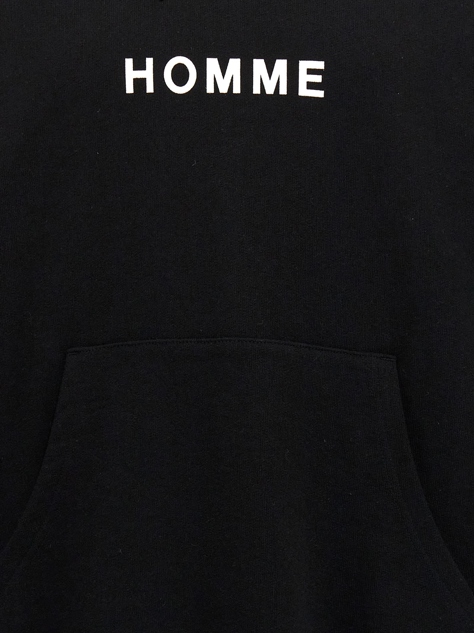 Comme Des Garçons Homme Deux Homme-print Cotton Hoodie In Black