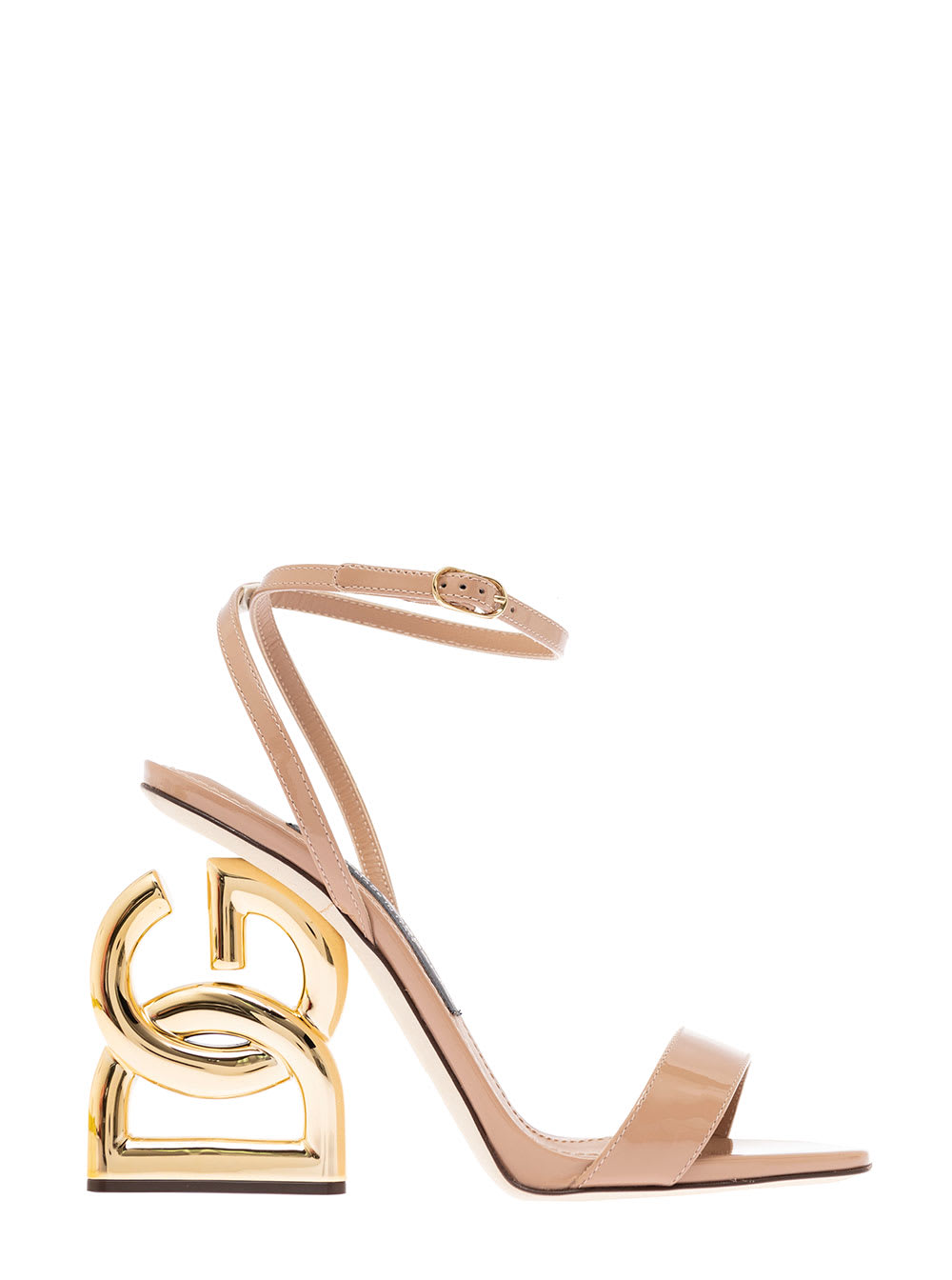 Dolce & Gabbana Womans Keira Powder Pink Leather Sandals