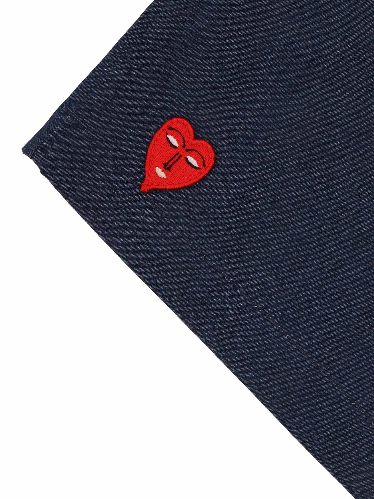 Vivetta Bow-fastening Heart-patch Trousers In Blue