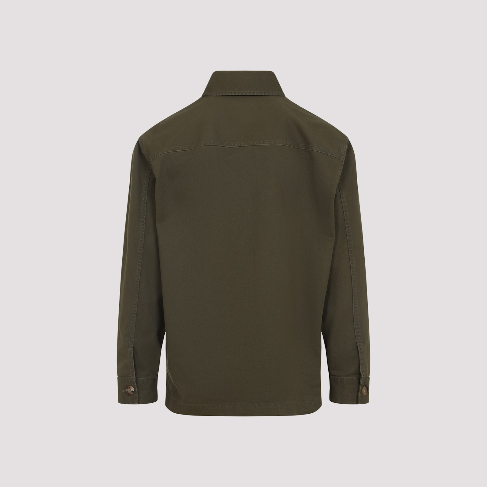 Saint Laurent Solferino Cotton Gabardine Overshirt With Cassandre Logo