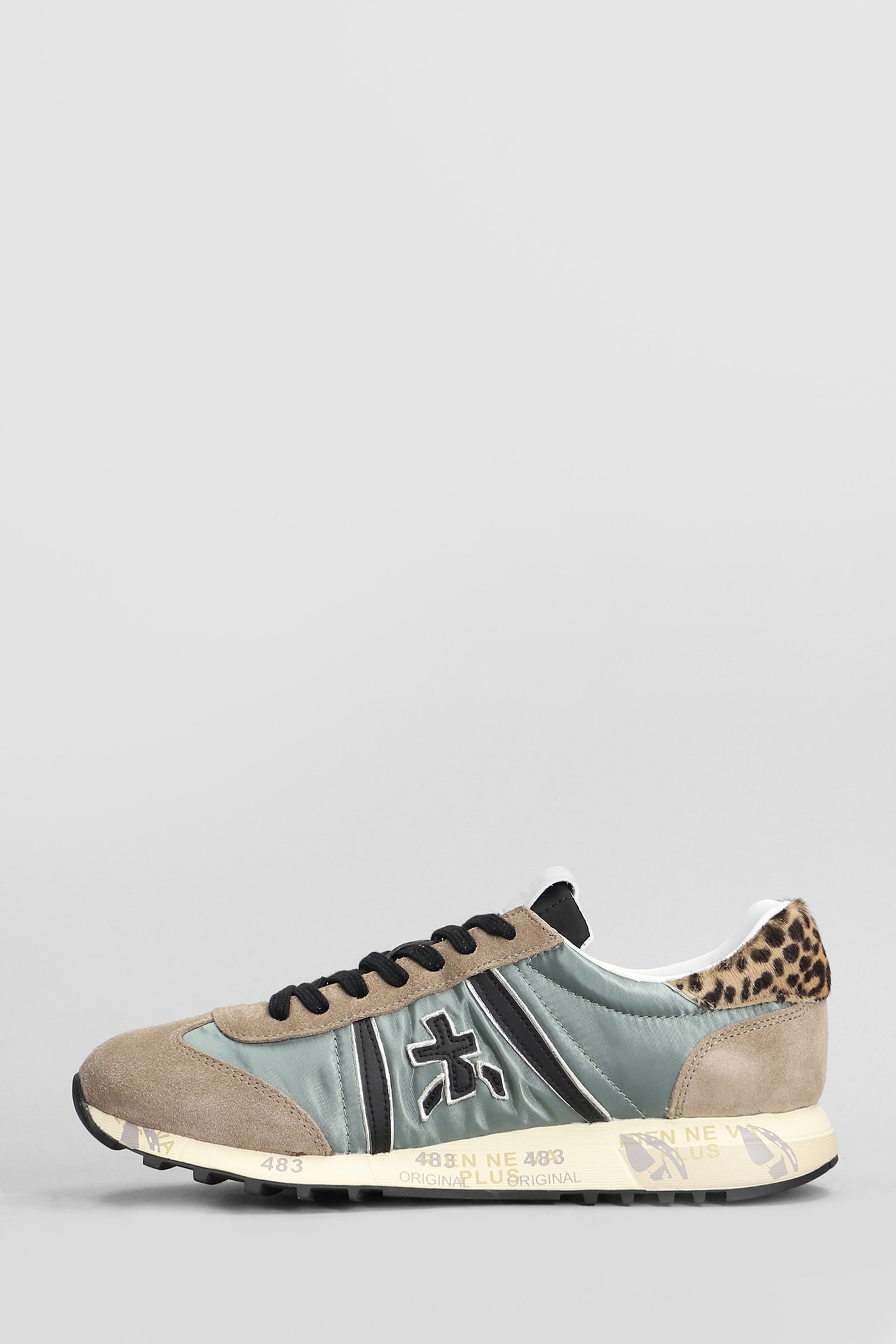 Shop Premiata Lucy Sneakers In Taupe Suede And Fabric