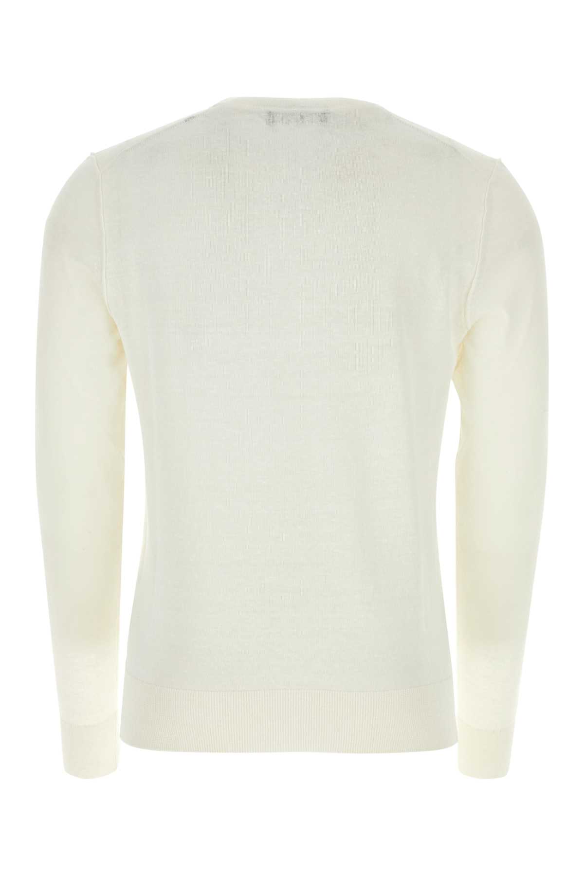 Shop Dolce & Gabbana Ivory Linen Blend Sweater In Bianco