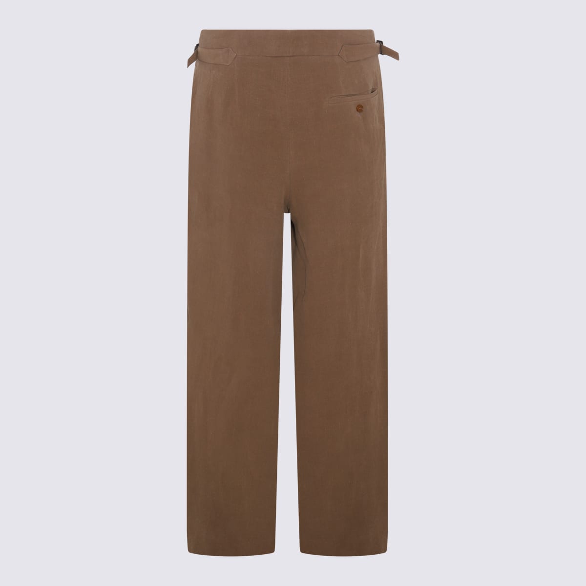 Brown Linen Bertram Tailored Pants