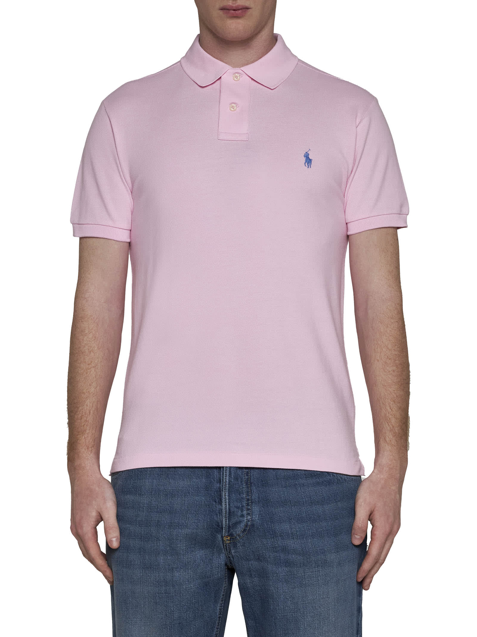 Shop Polo Ralph Lauren Polo Shirt In Carmel Pink C7349