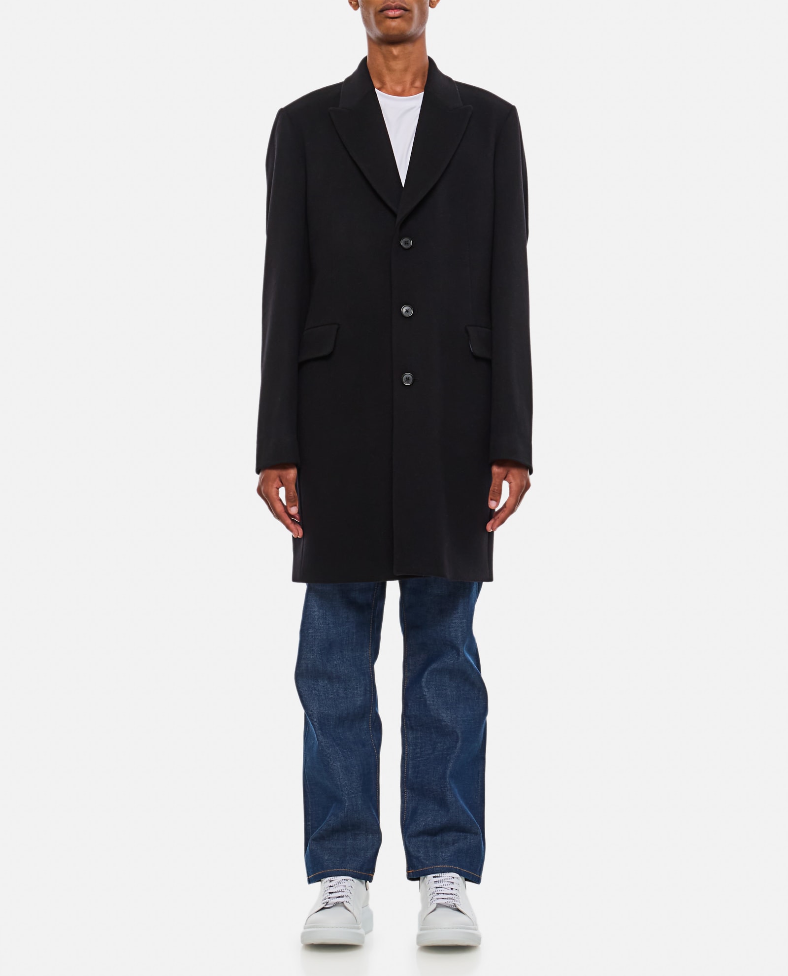 Shop Paul Smith Mens Sb Overcoat In Black