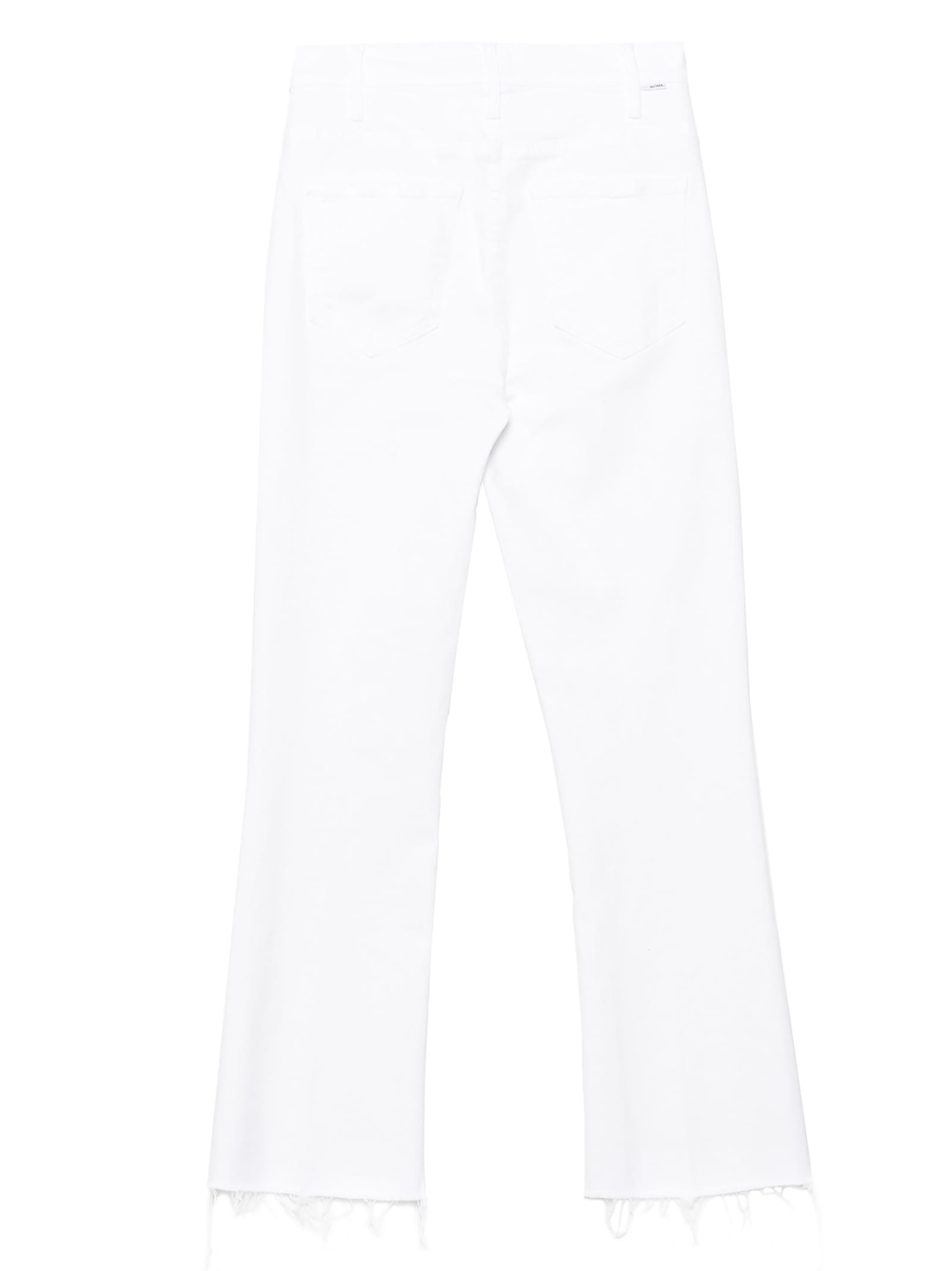 Shop Mother The Hustler Ankle Fray Jeans In White