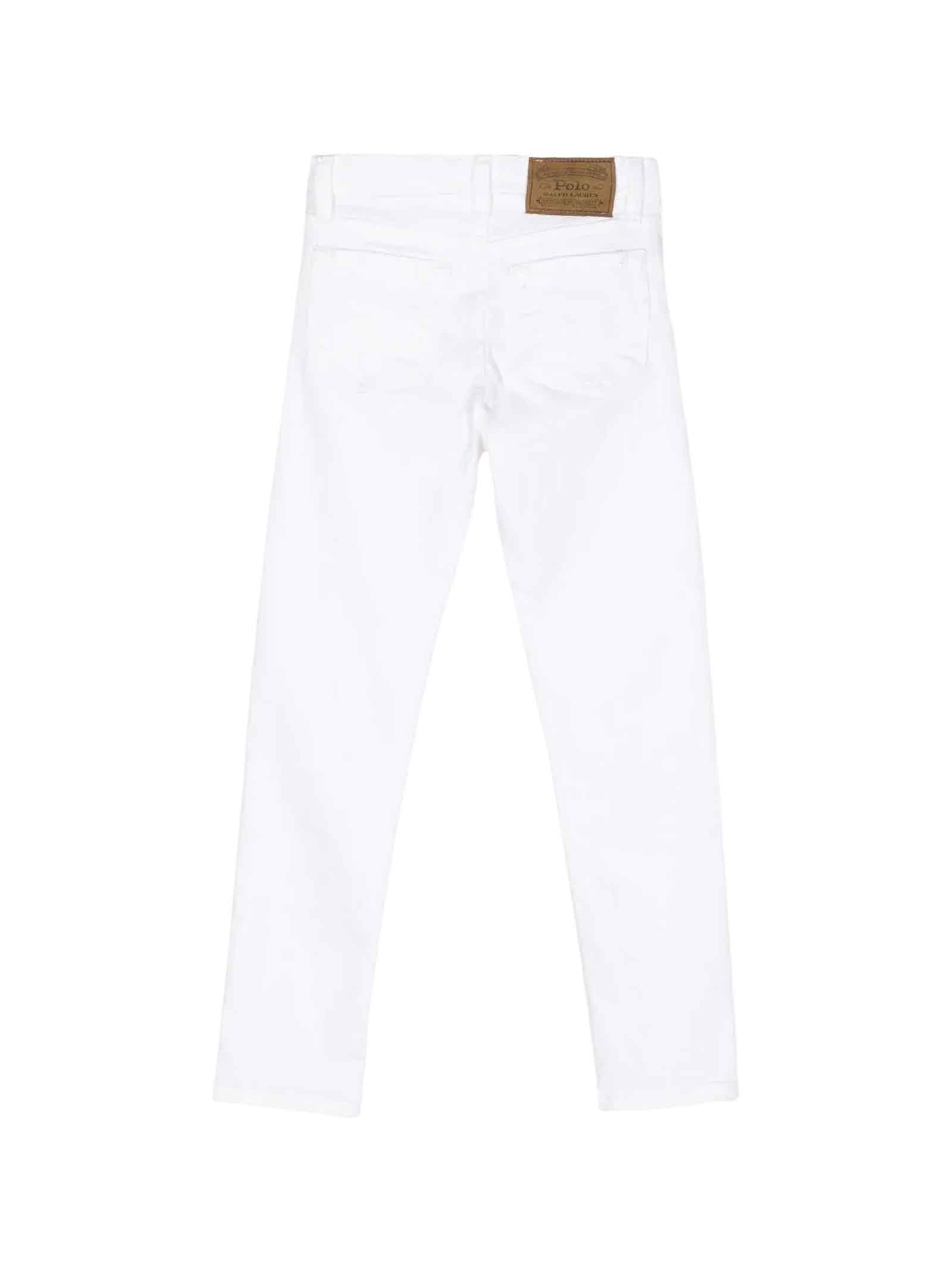 Shop Ralph Lauren White Trousers Boy