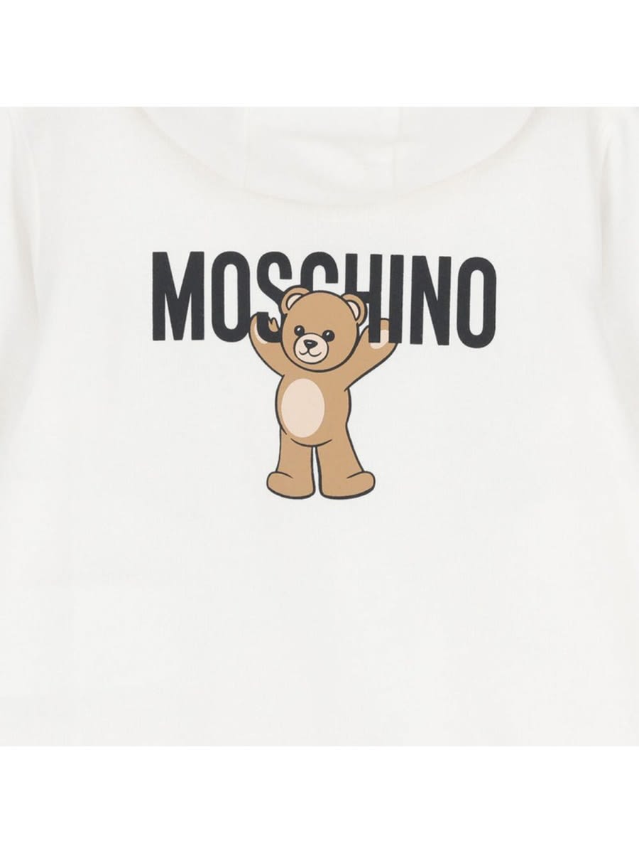 Moschino Jumpsuit With Bear Logo In White