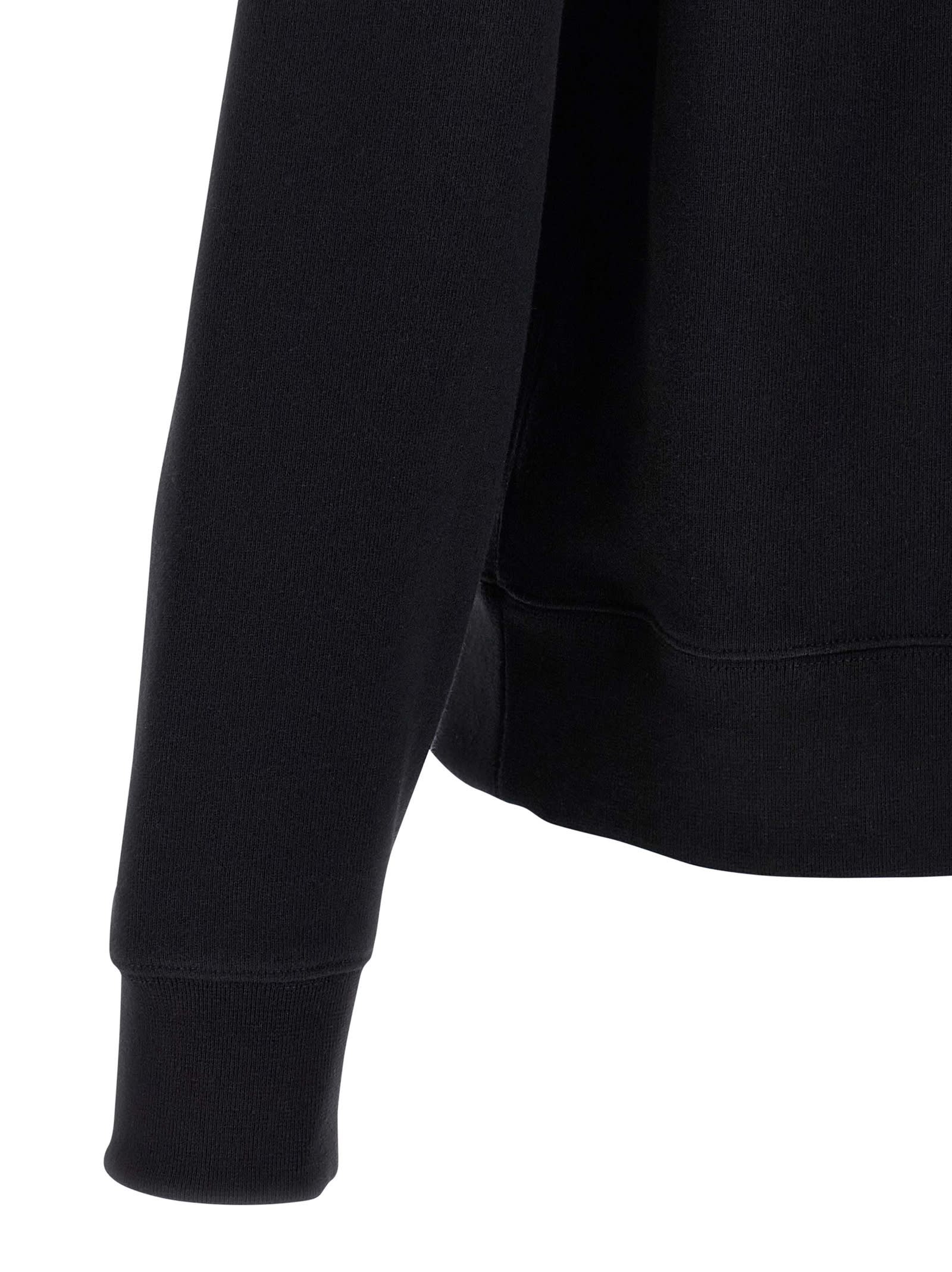 Burberry Hoodie With Front Pocket And Ribbed Cuffs In Black