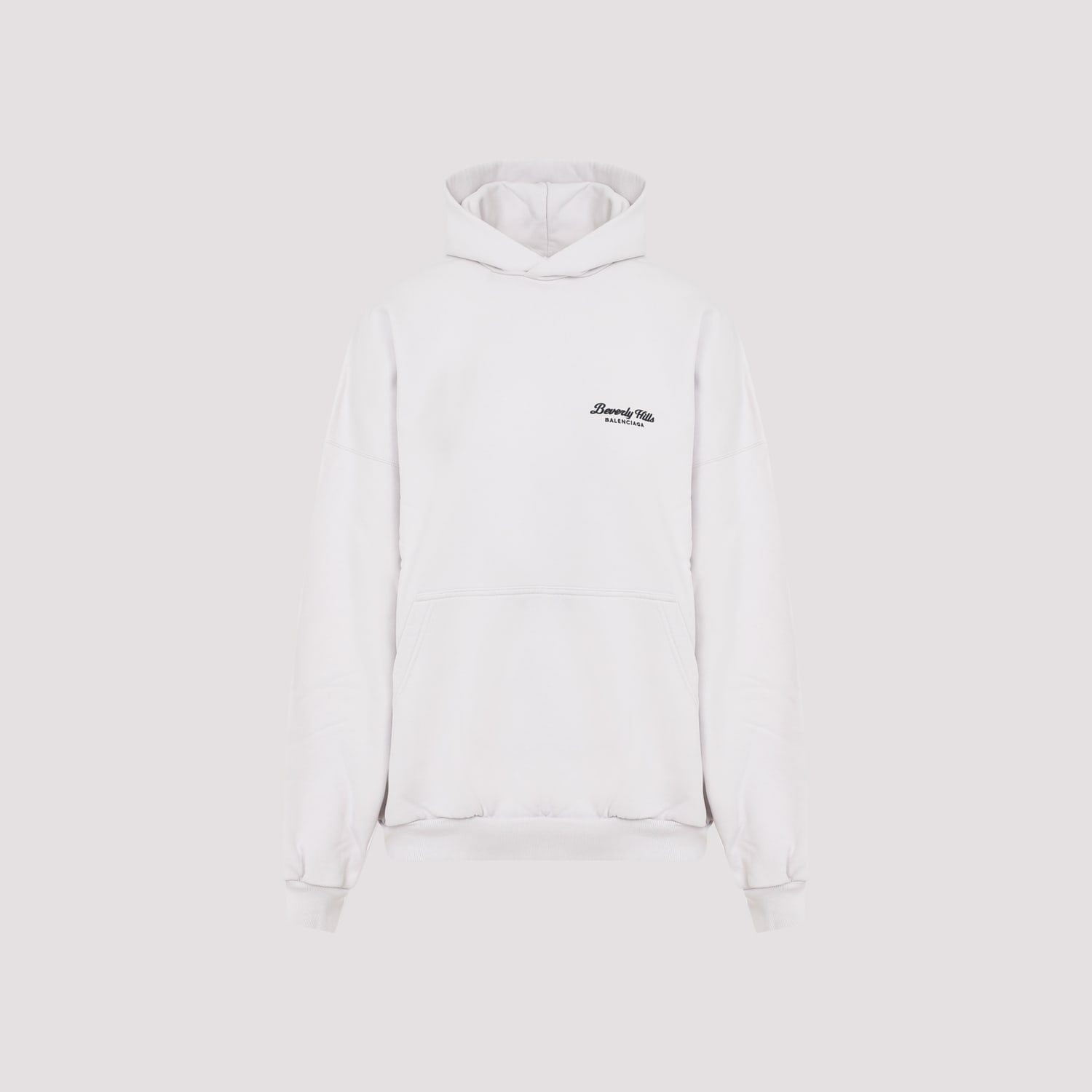 Shop Balenciaga Large Fit Hoodie In Off White Black