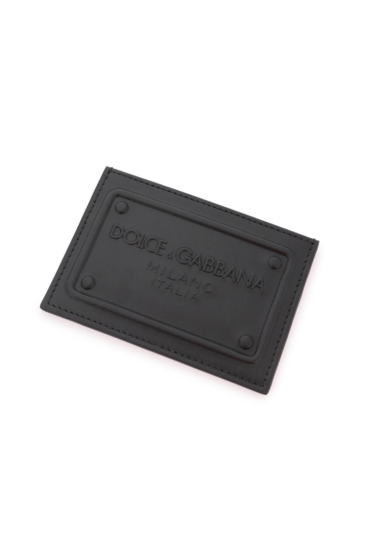 Dolce & Gabbana Small Zip-around Wallet In Calfskin With Raised Logo In Nero