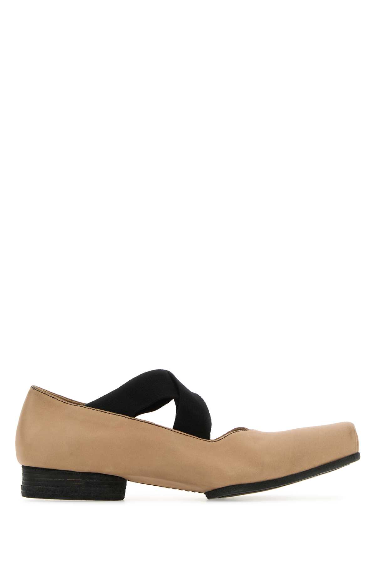 Uma Wang Camel Leather Ballerinas In Neutral