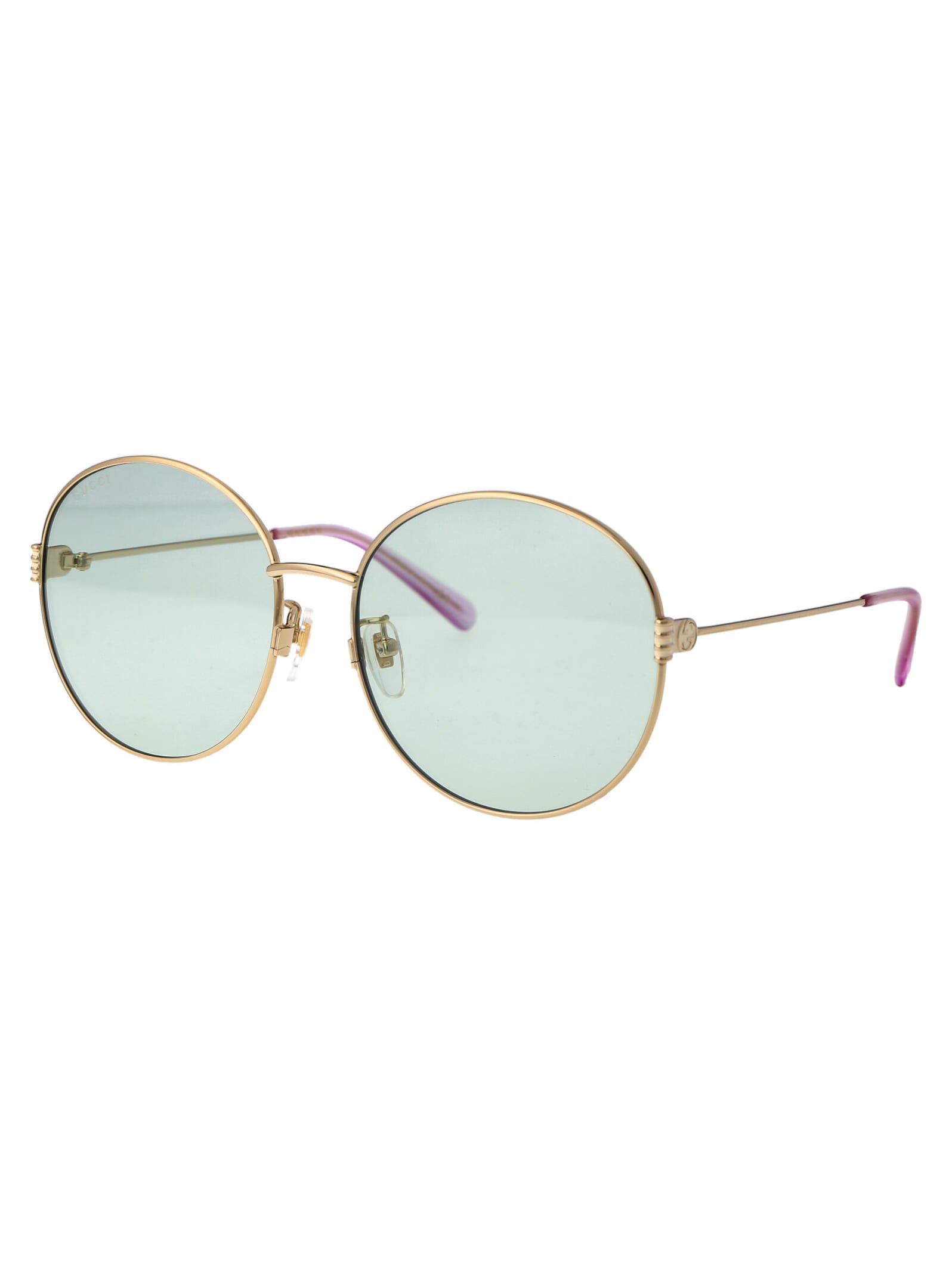 Shop Gucci Gg1281sk Sunglasses In 003 Gold Gold Green