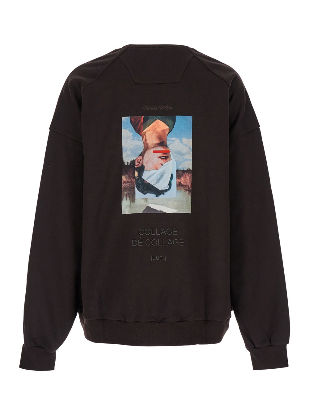 Shop Juunj Brown Oversized Sweatshirt With Graphic Print In Cotton Man