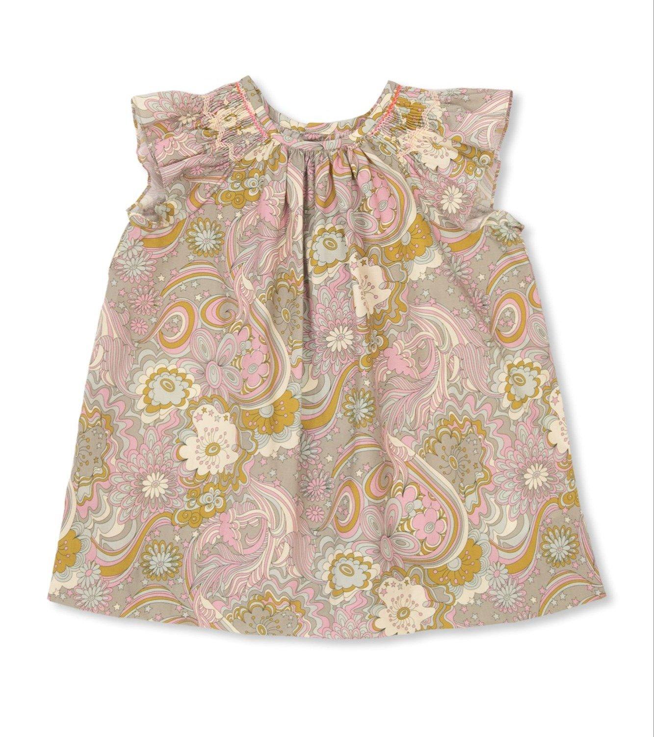 Bonpoint Kids' Carmella Paisley-print Straight Hem Dress In Multicolor