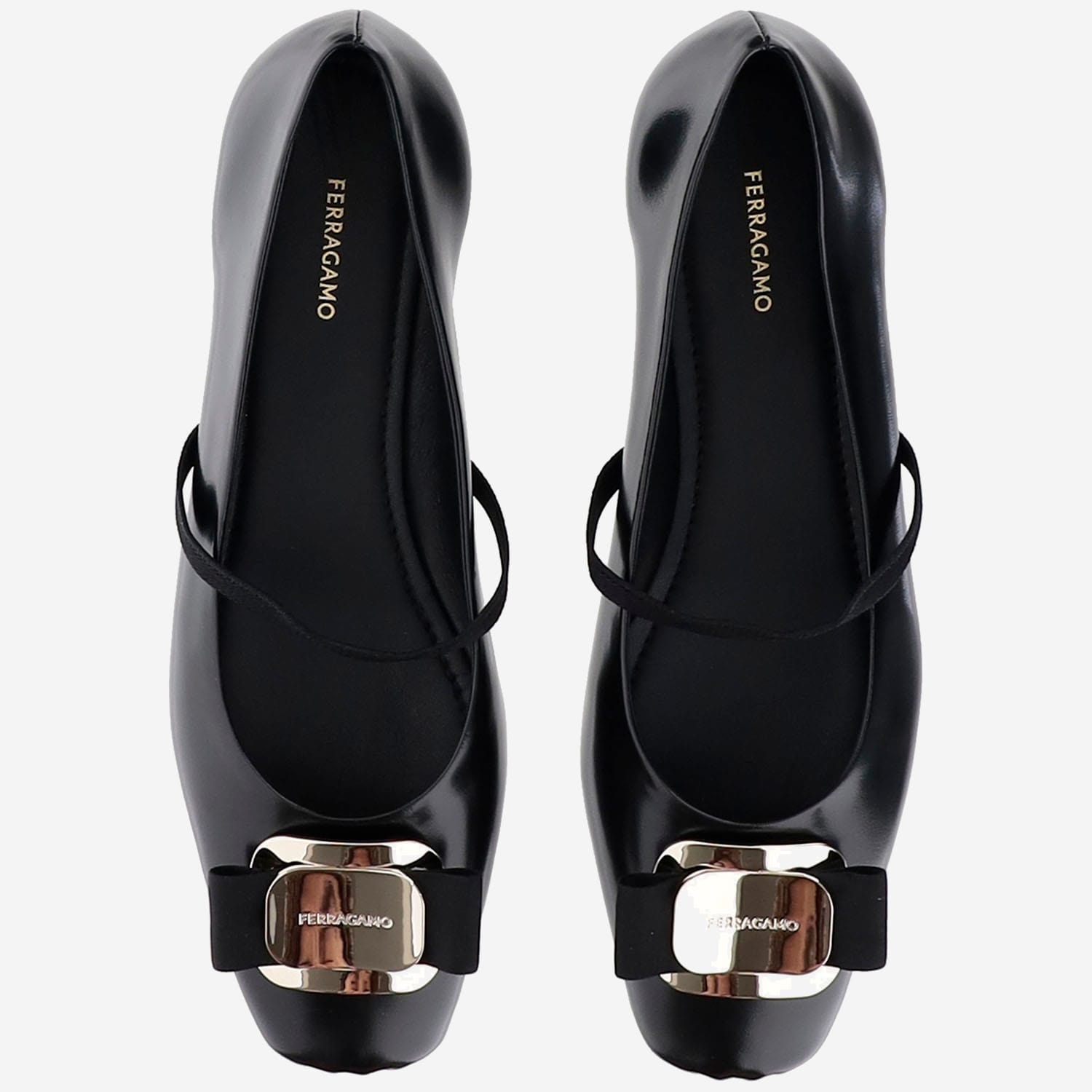 Ferragamo New Vara Bow-embellished Ballet Flats In Black