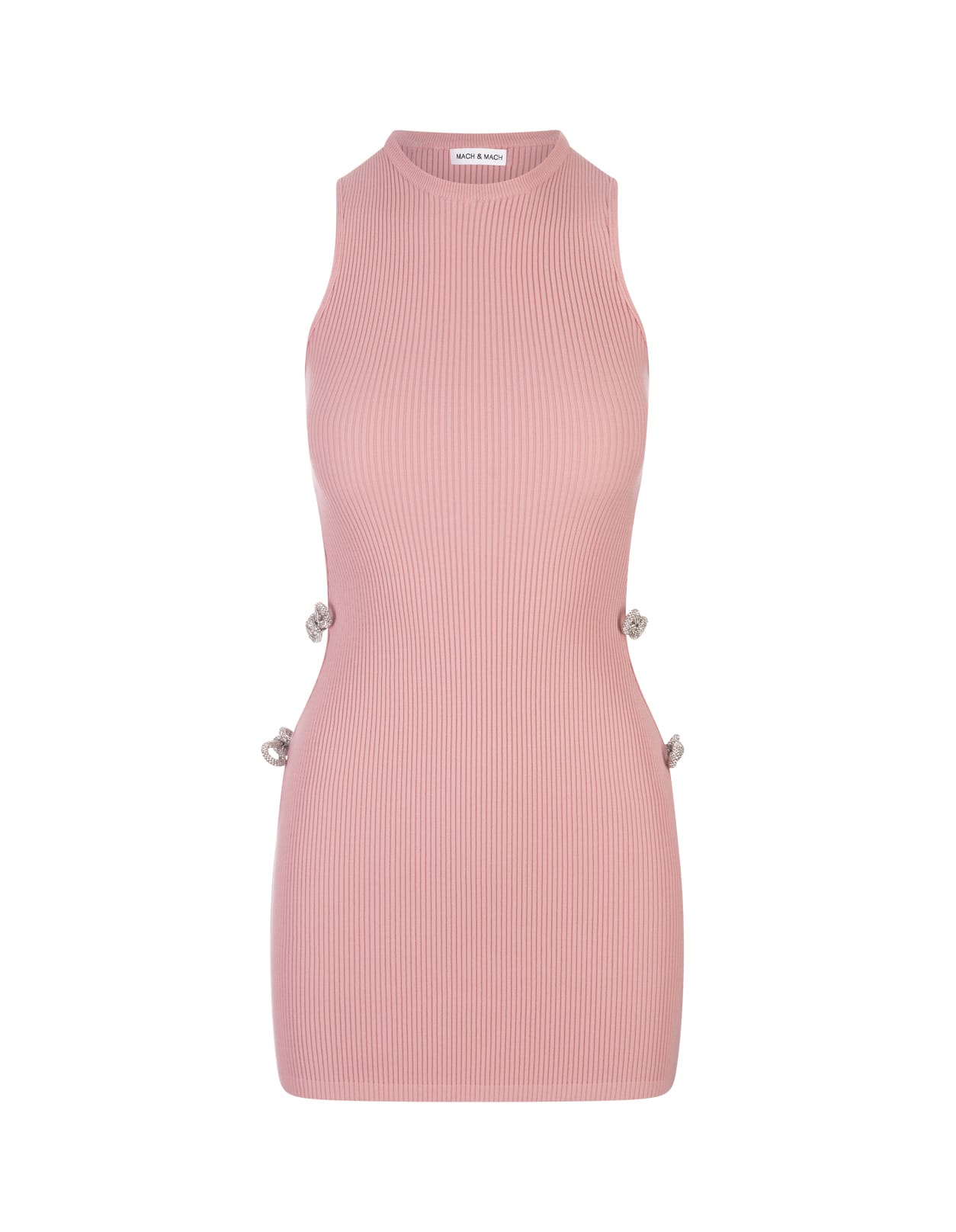 Shop Mach &amp; Mach Pink Stretch Mini Dress With Applications