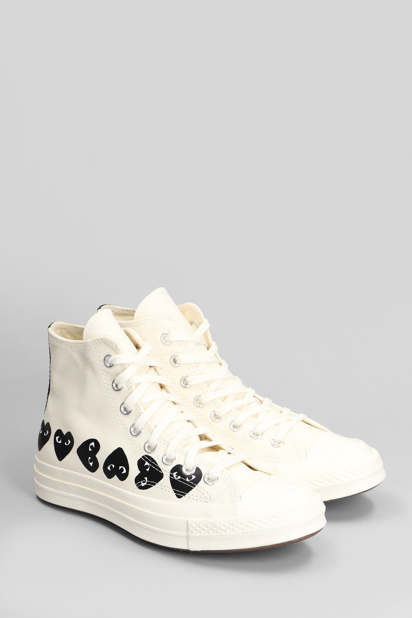 Comme Des Garçons Play Chuck 70 Cdg High Sneakers In Beige Cotton In White