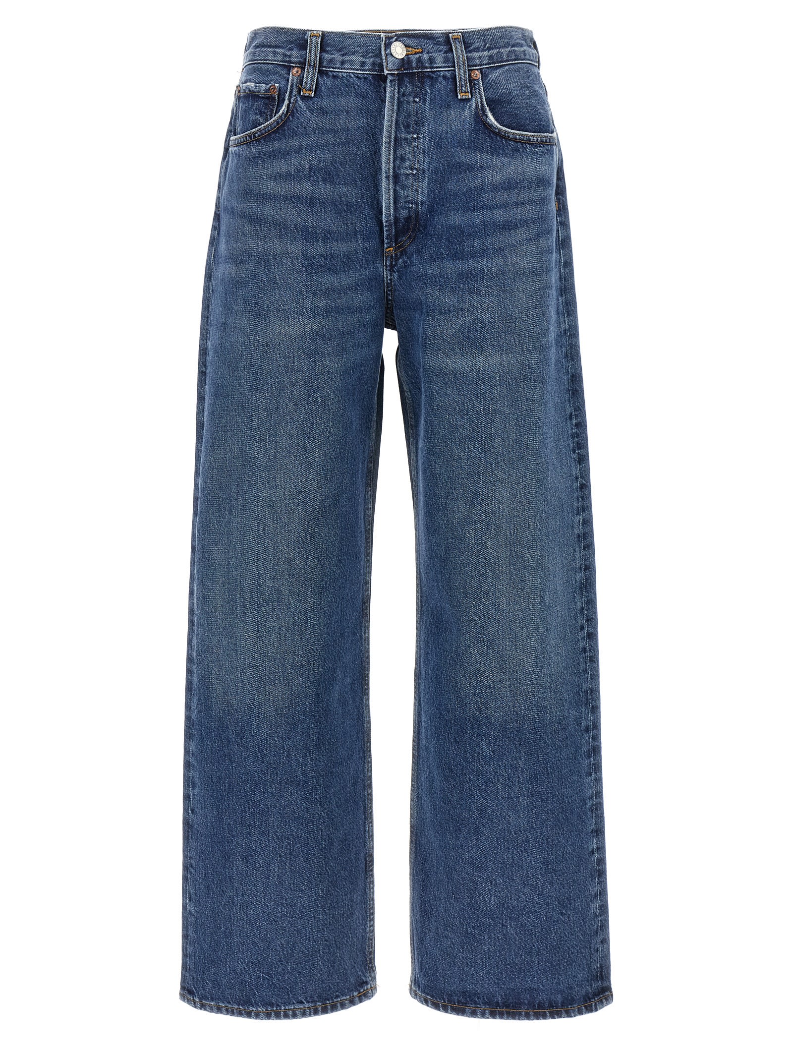 Shop Agolde Low Slung Baggy Jeans In Blue