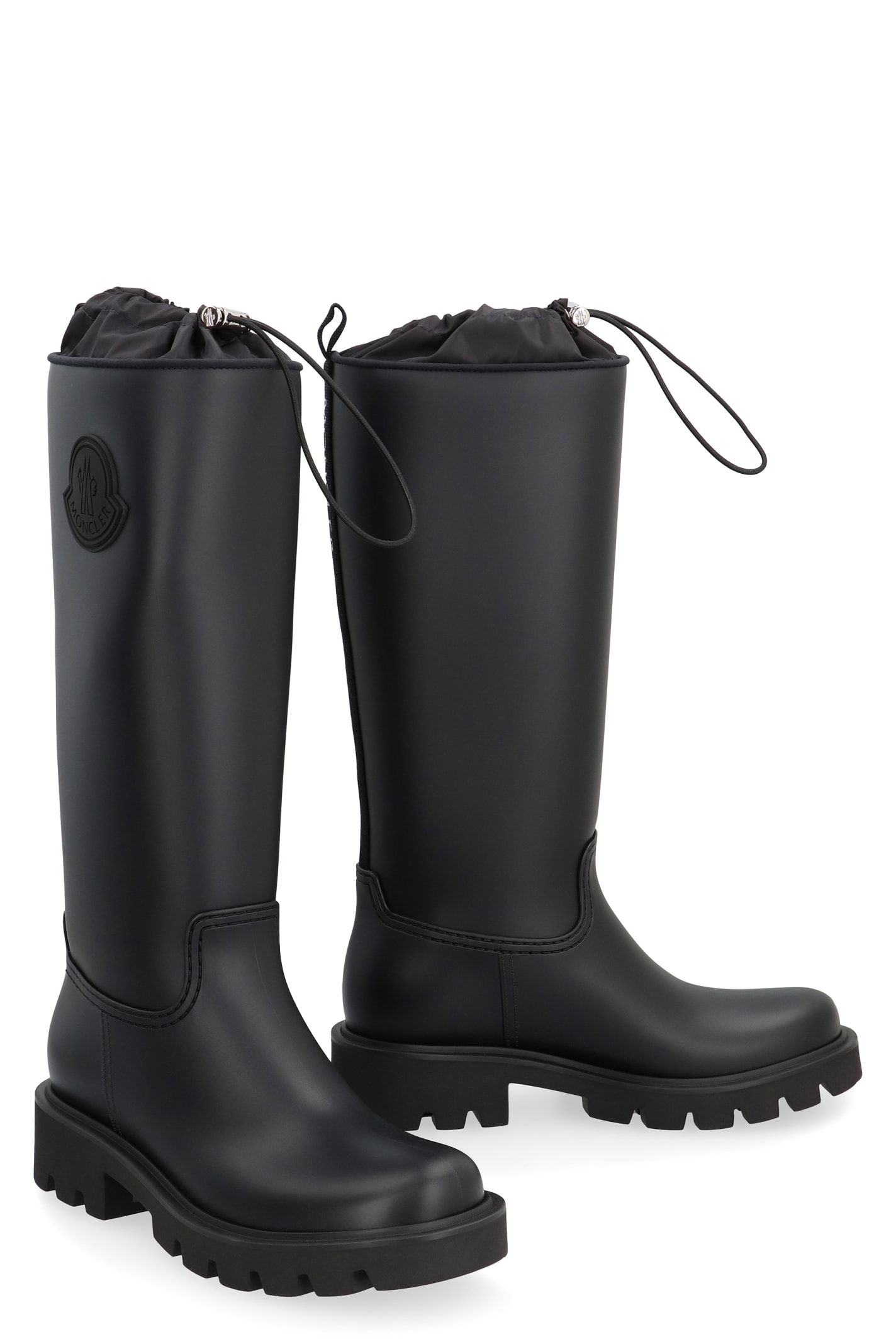 Shop Moncler Kickstream High Rain Boots In Black