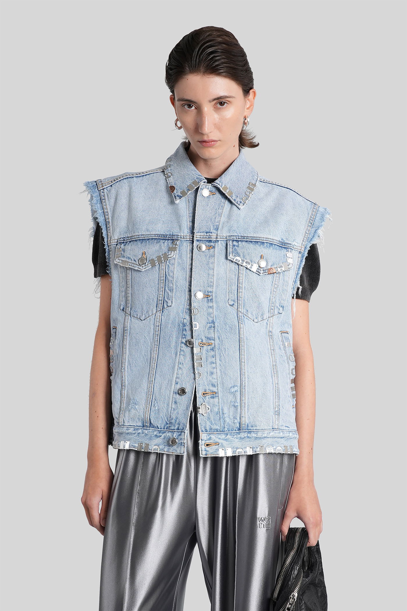 Alexander Wang Vest In Blue Cotton In Blue