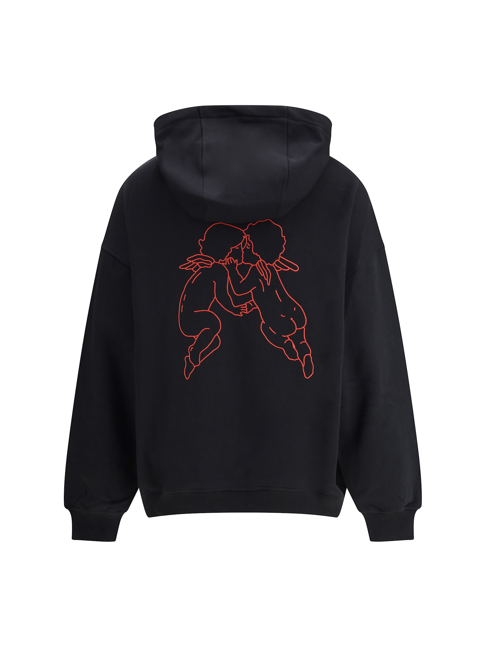 Fiorucci Kissing Angels Love Print Hoodie In Black