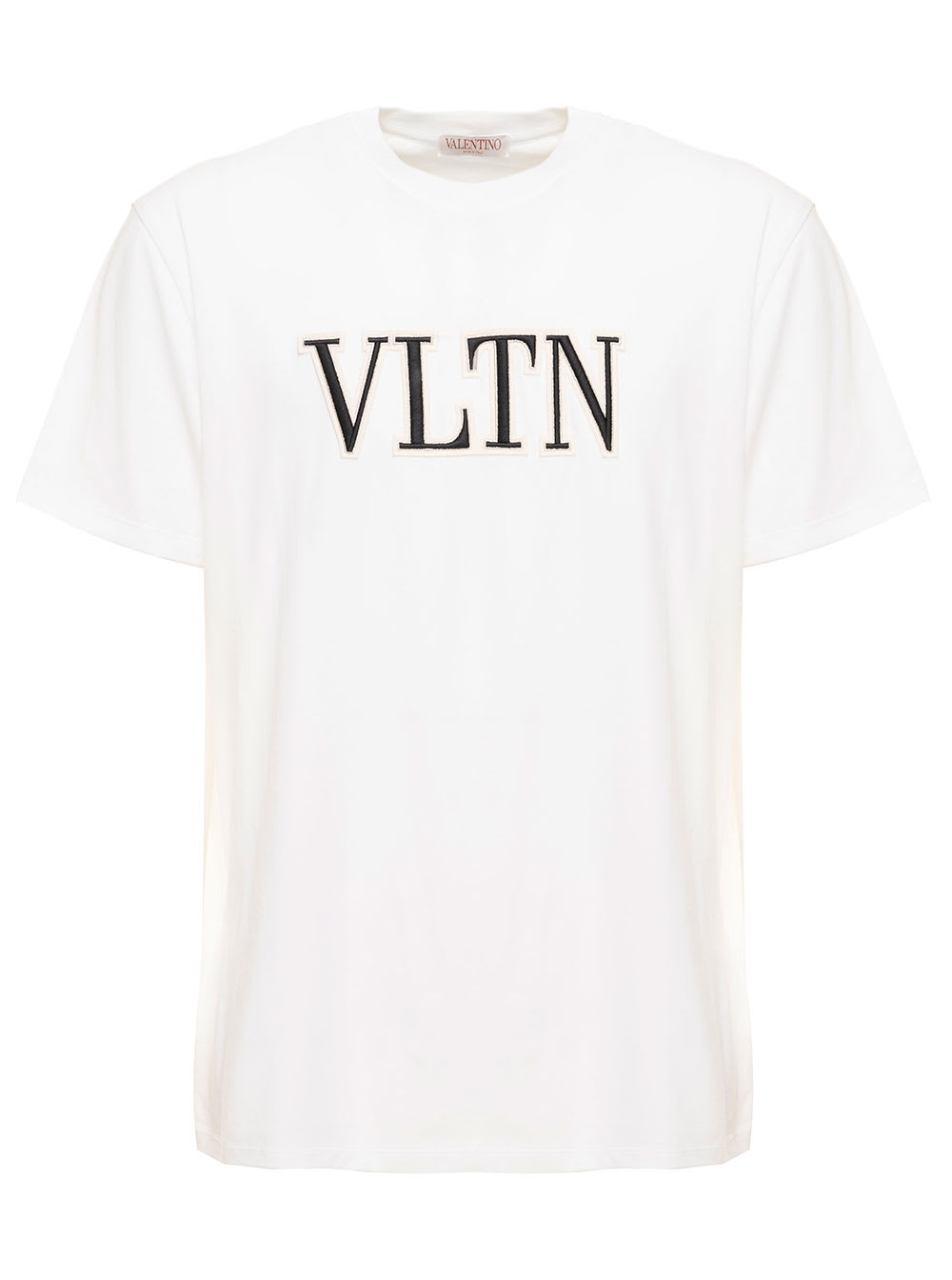 Valentino Mans White Cotton T-shirt With Logo Print