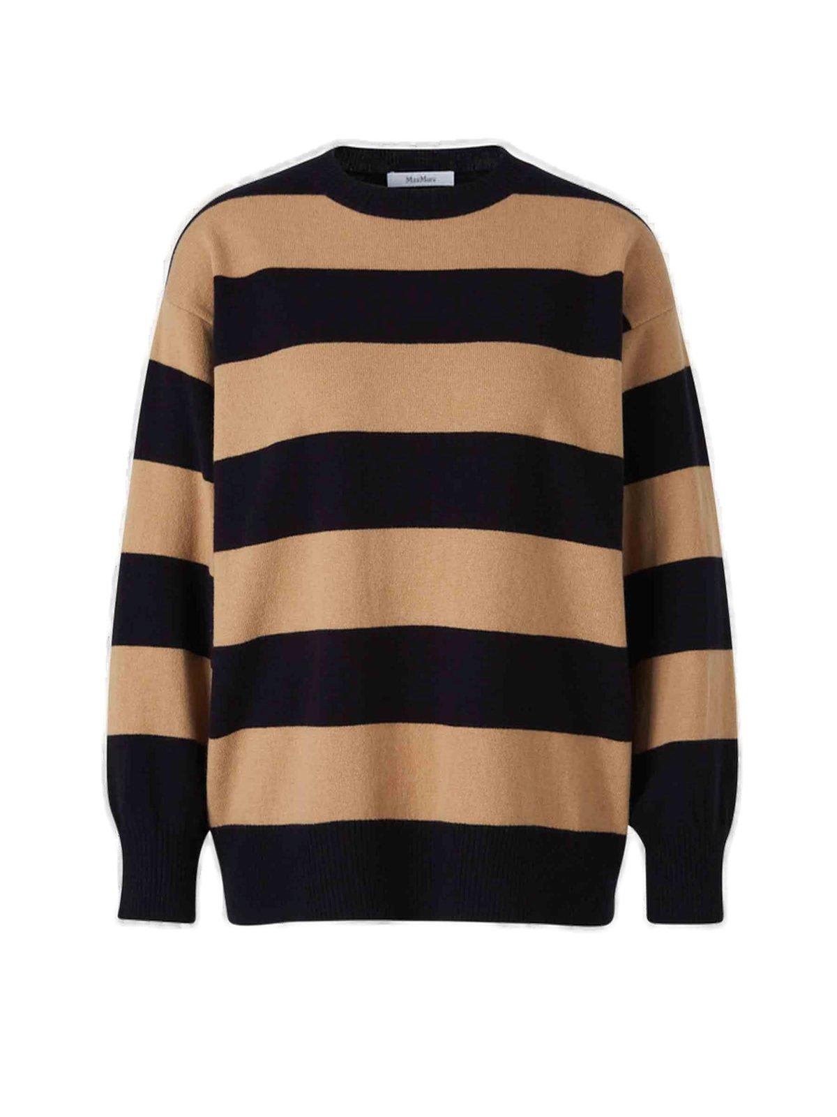 Shop Max Mara Striped Crewneck Sweater In .