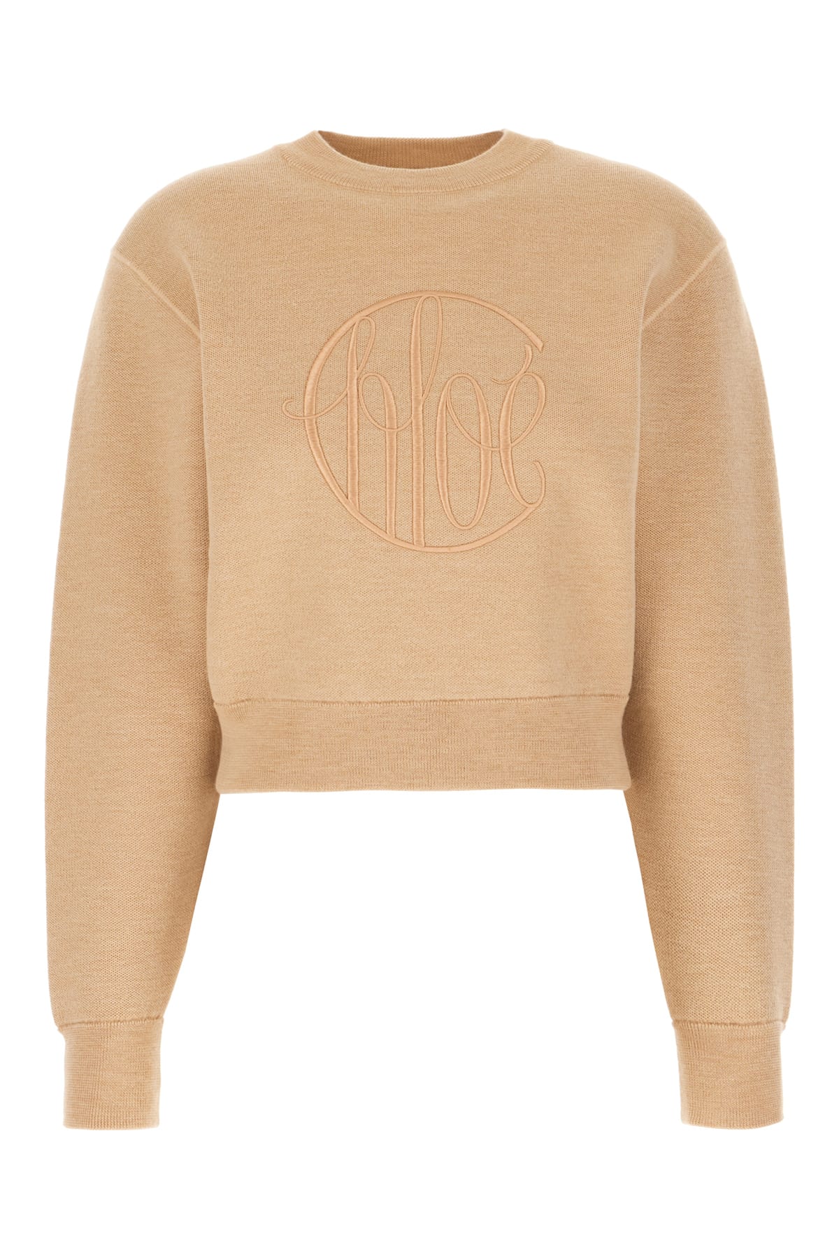 Chloé Beige Wool Sweater In Straw Beige