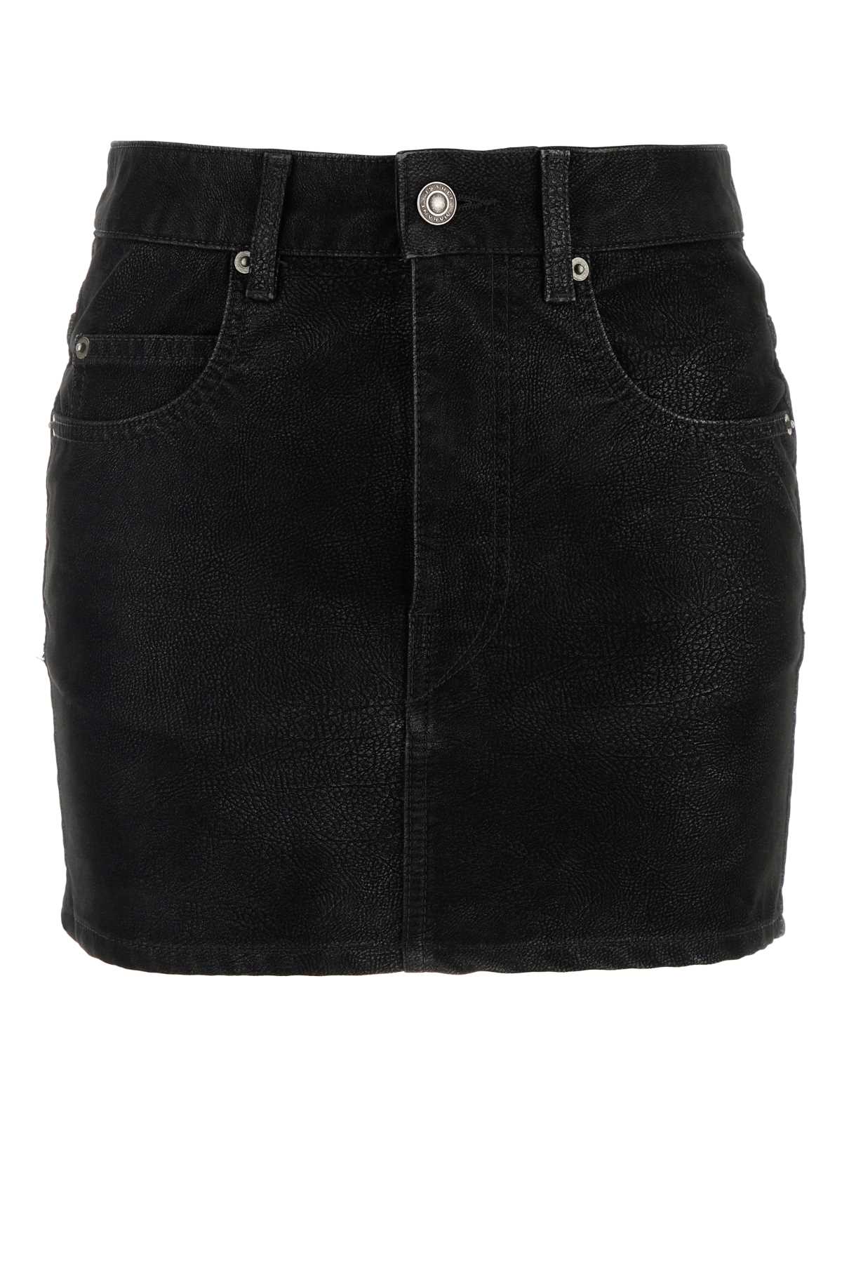 Marant Étoile Black Synthetic Leather Kimmy Mini Skirt