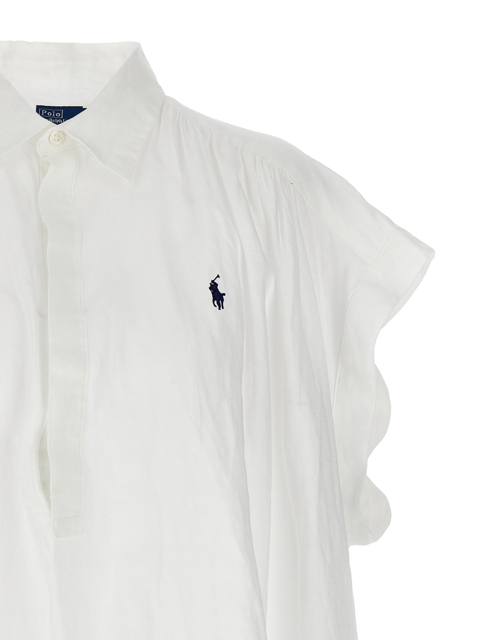 Shop Ralph Lauren Logo Embroidery Blouse In White