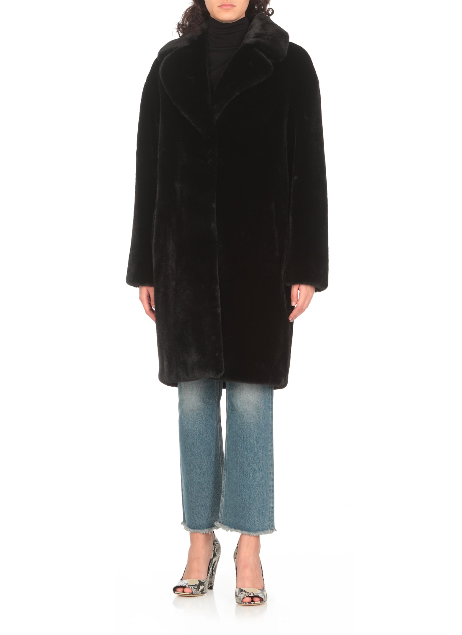 Shop Stand Studio Camille Cocoon Coat In Black