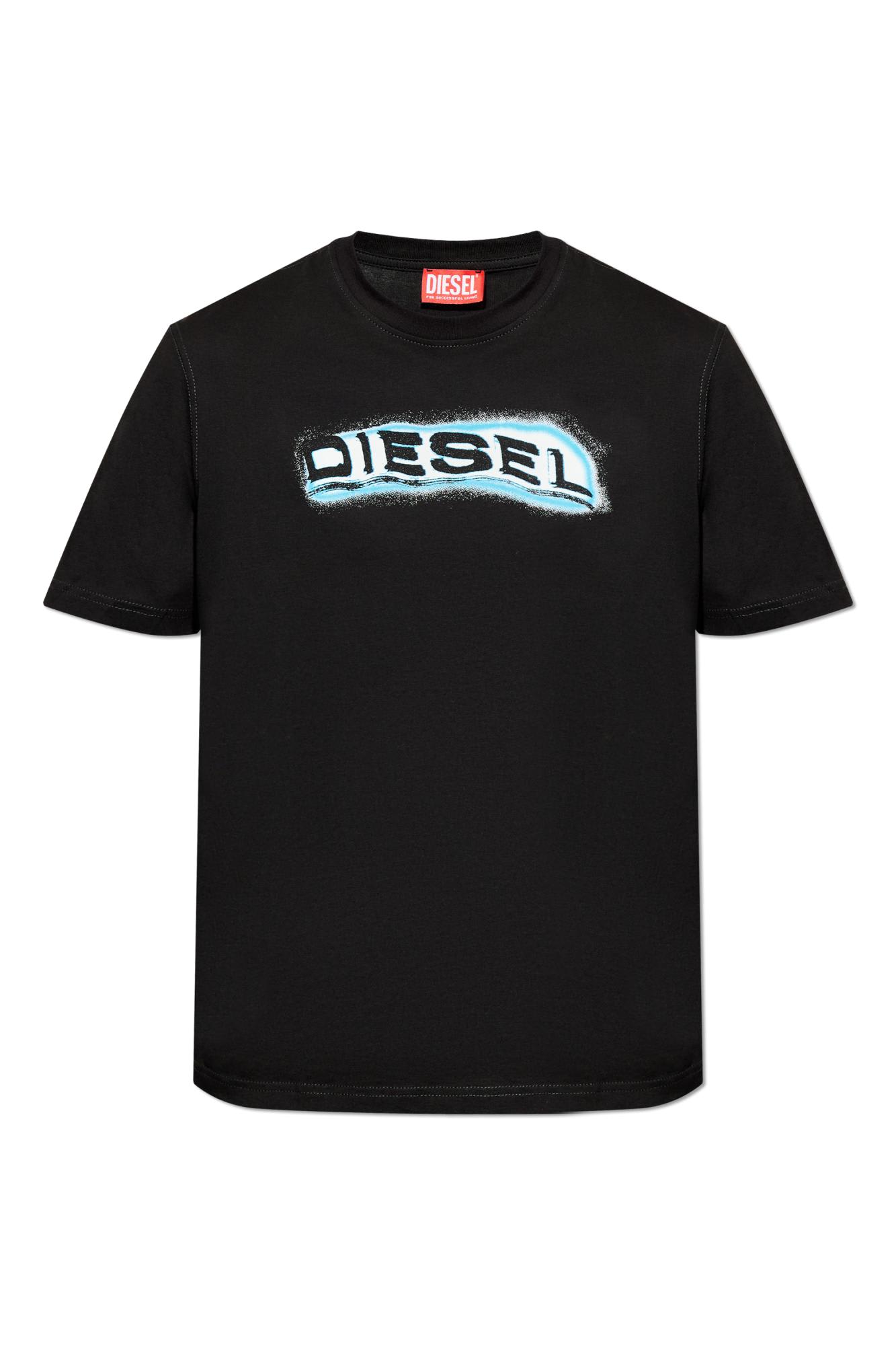 Diesel Black Cotton T-adjust-r4t T-shirt In 9xx