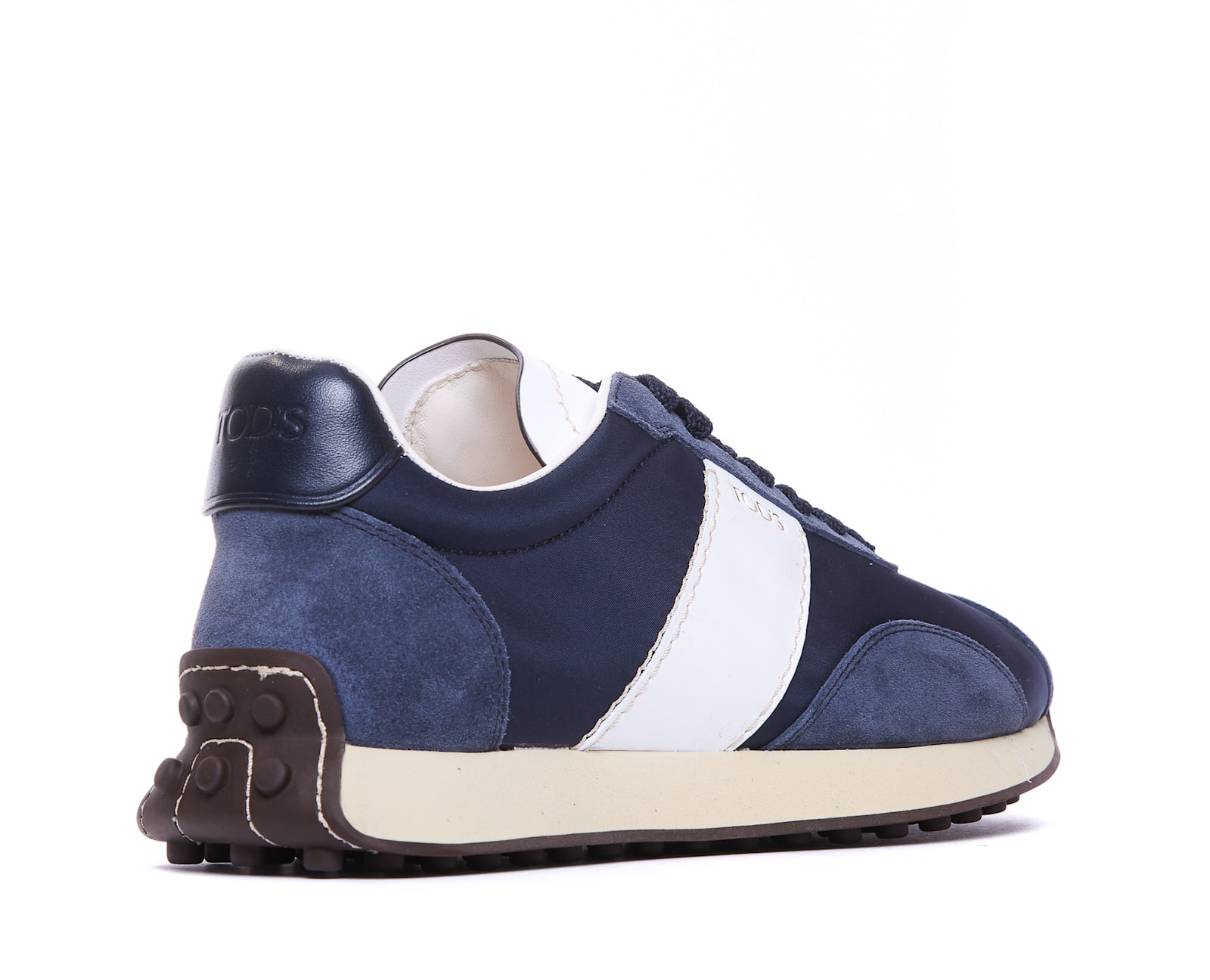 Shop Tod's T Vintage Leather Sneakers In Blue