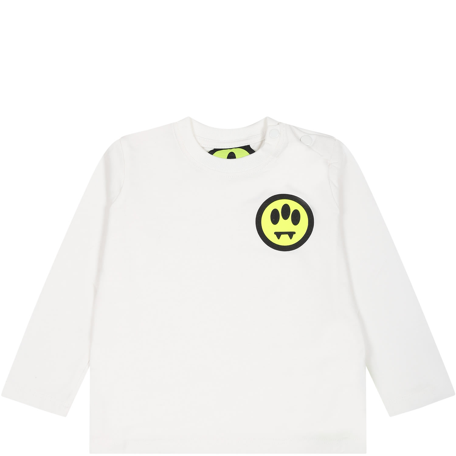 Barrow White T-shirt For Baby Kids With Logo And Smiley