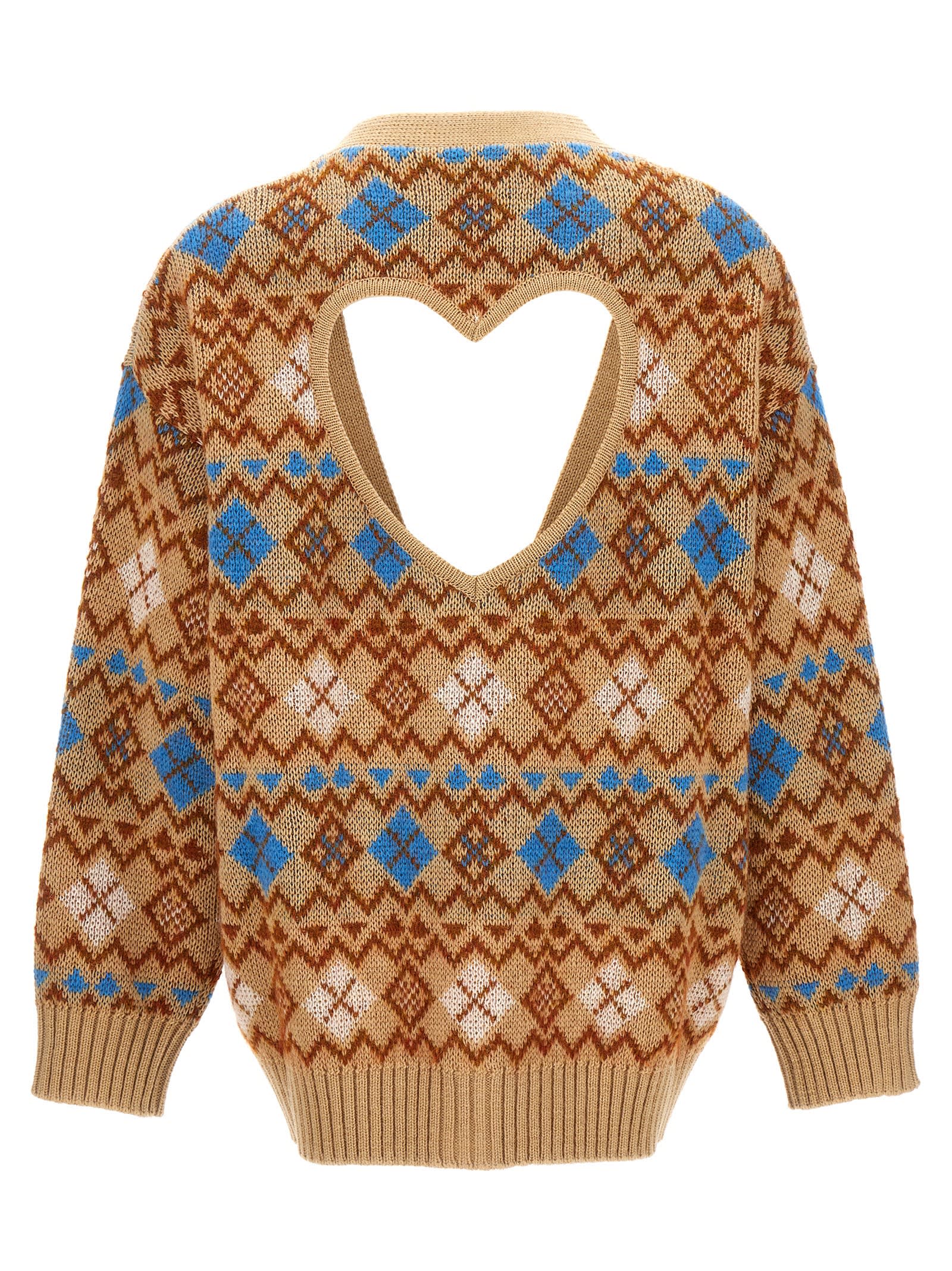 Shop Dsquared2 Heart Vintage Shetland Cardigan In Multicolor