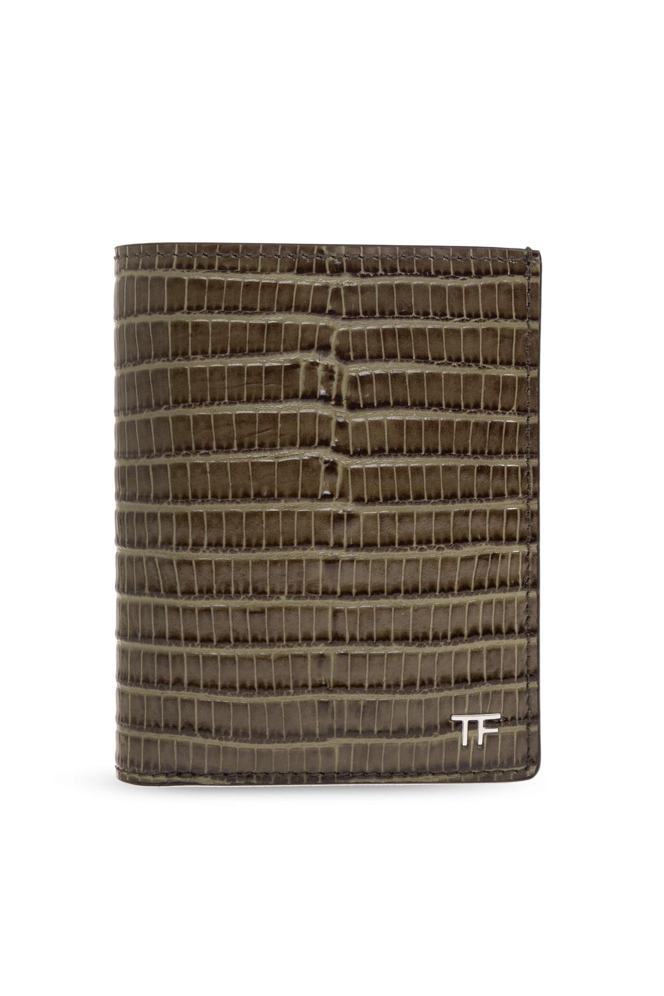 Tom Ford Folding Card Case In Green