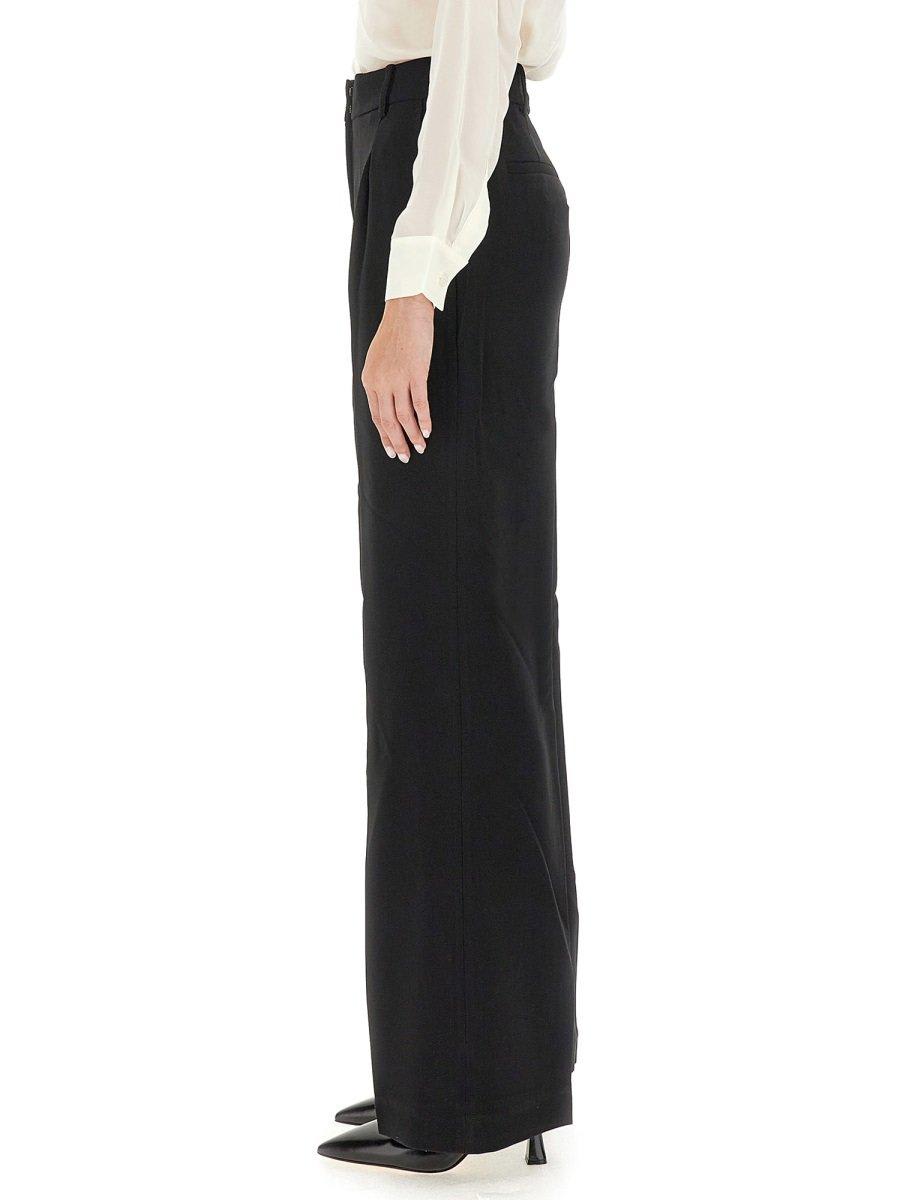 Shop Michael Kors Crepe Wide-leg Trousers In Nero