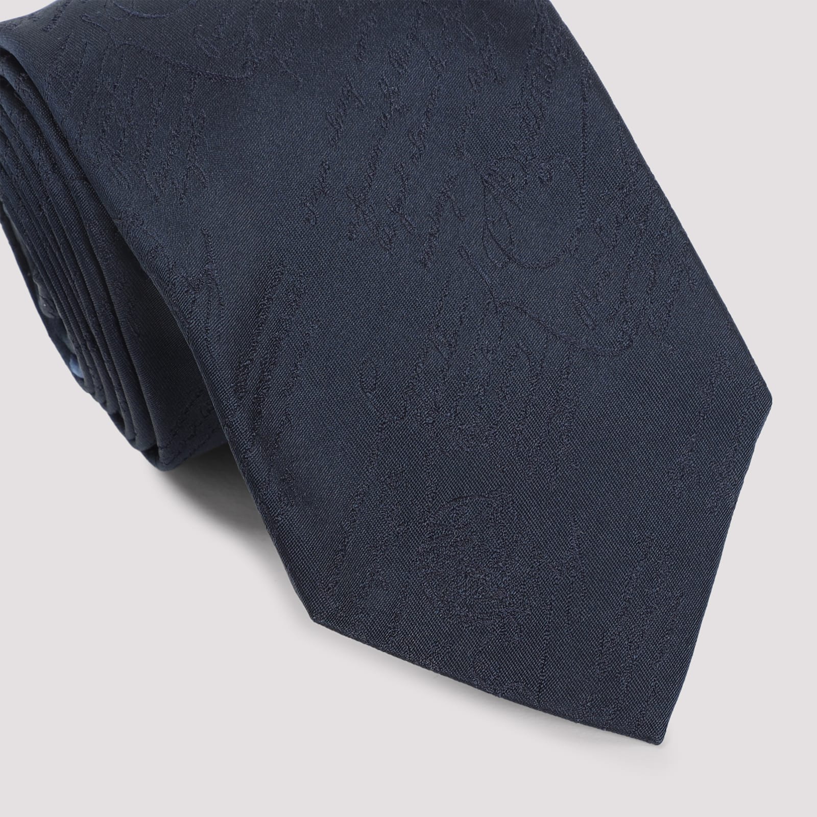 Berluti Logo Jacquard Silk Tie In Blue